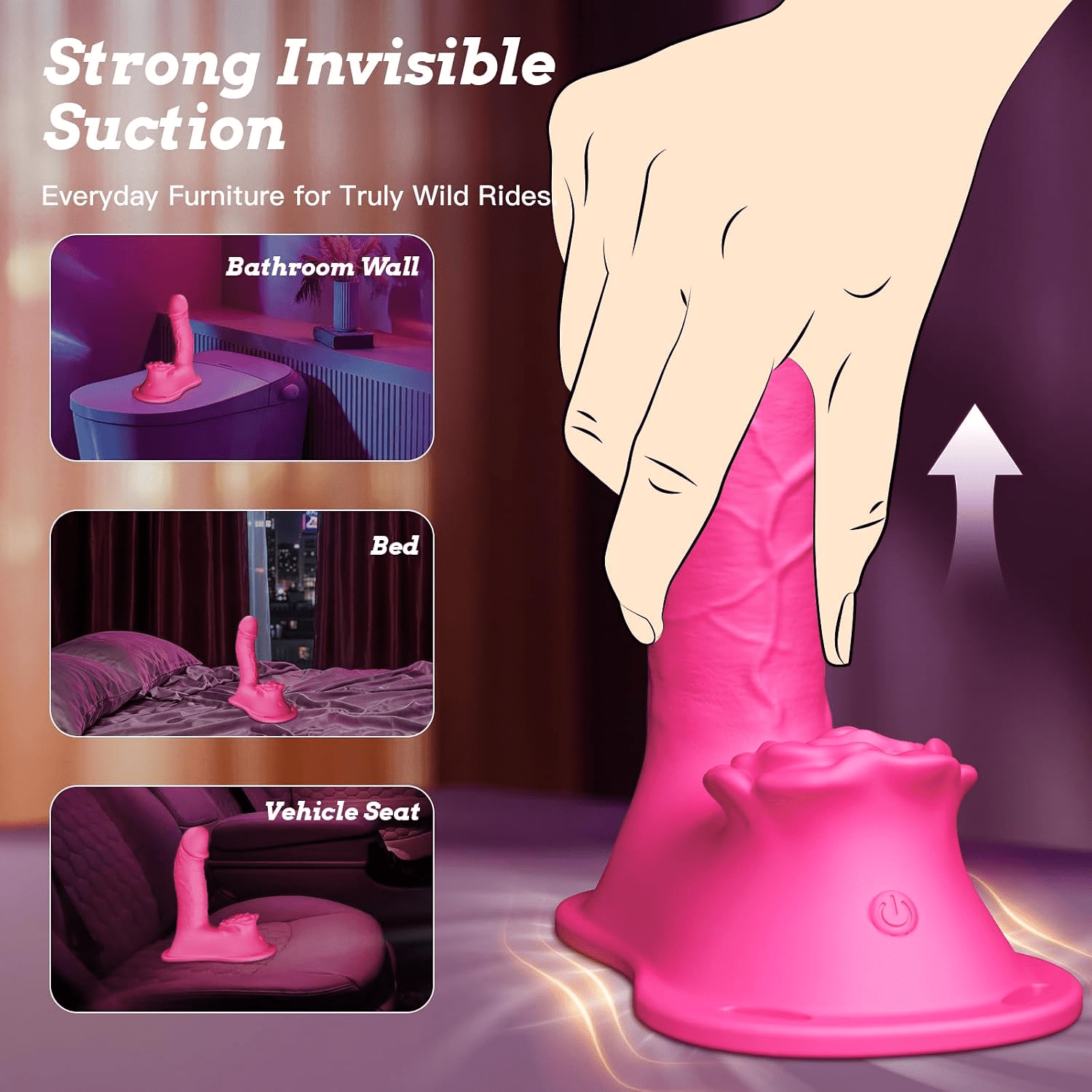 BloomingRide Sit & Ride Thrusting Dildo – App Remote, Rose Clit Vibe - Vixen Adult Playroom