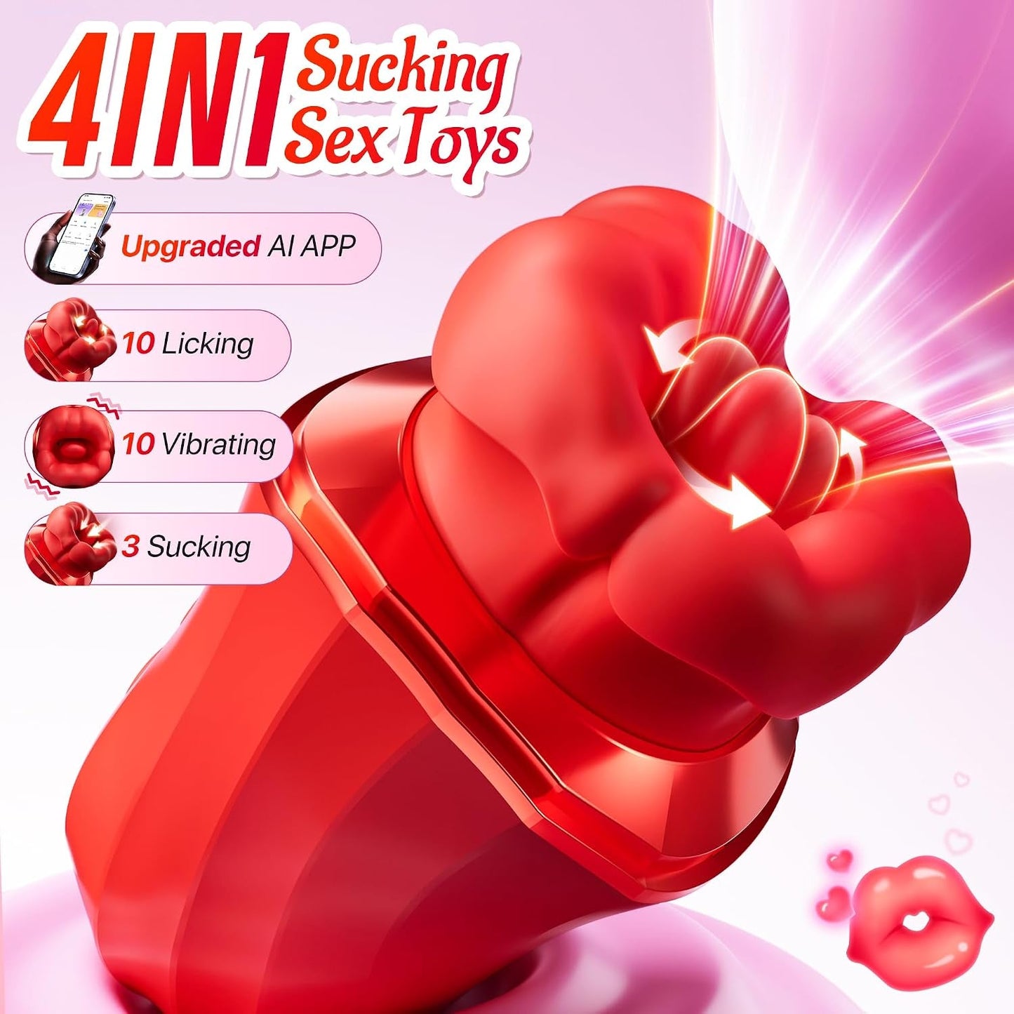 BloomMuse 4-in-1 Rose Sucker – Suck, Lick & Vibrate, App Control - Vixen Adult Playroom