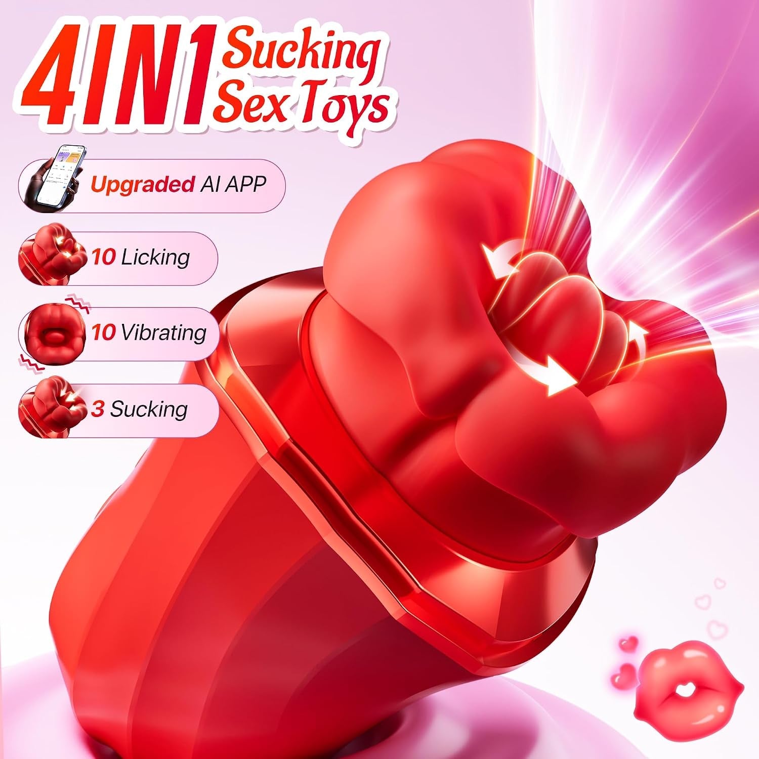 BloomMuse 4-in-1 Rose Sucker – Suck, Lick & Vibrate, App Control - Vixen Adult Playroom