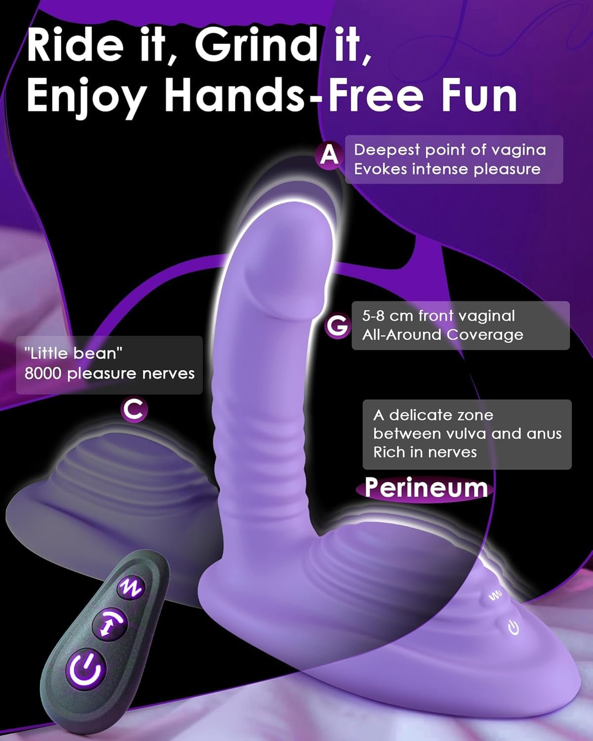 BloomRider App & Remote Riding Thrusting Vibrator - Vixen Adult Playroom