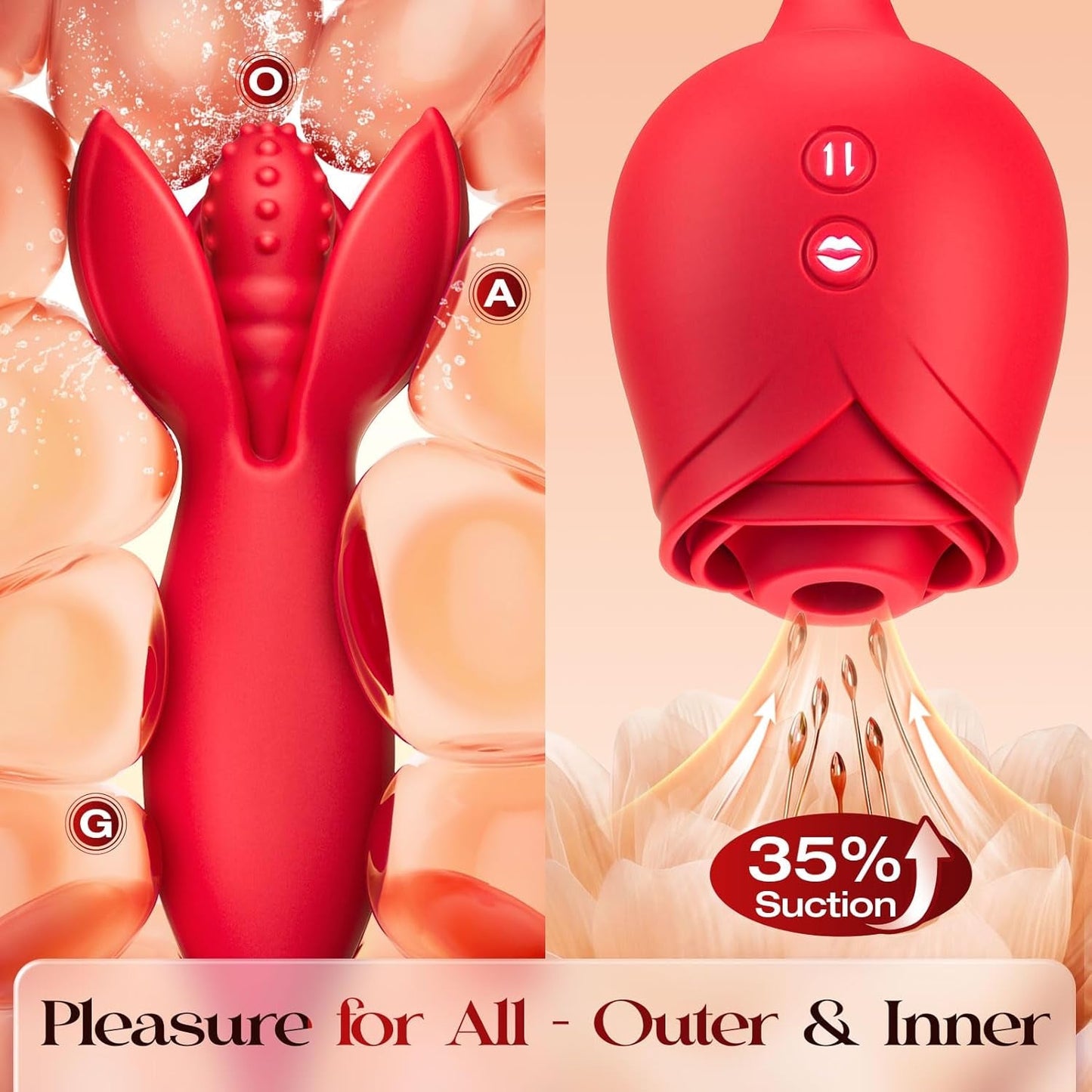 BloomRose AI Duo Sucking Vibrator & Thrusting Dildo - Vixen | Nova Network