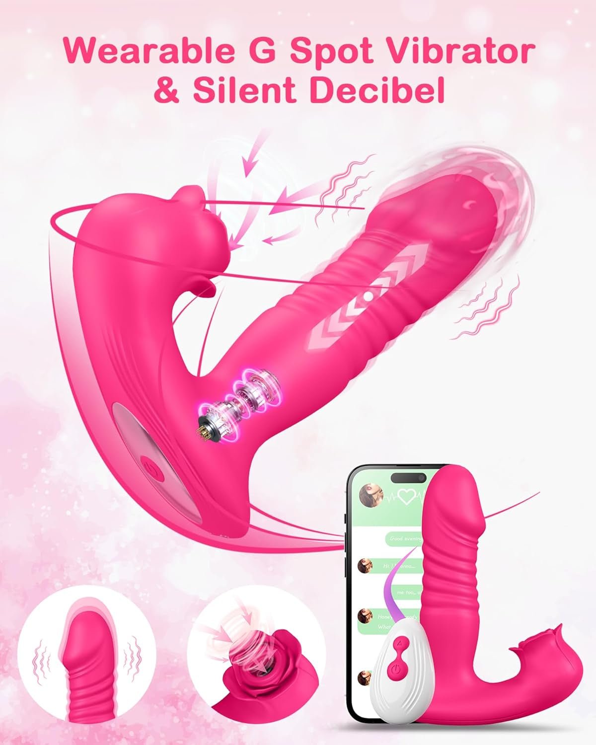 BloomRush Wearable Rose Thrusting Clit Sucker - Vixen | Nova Network
