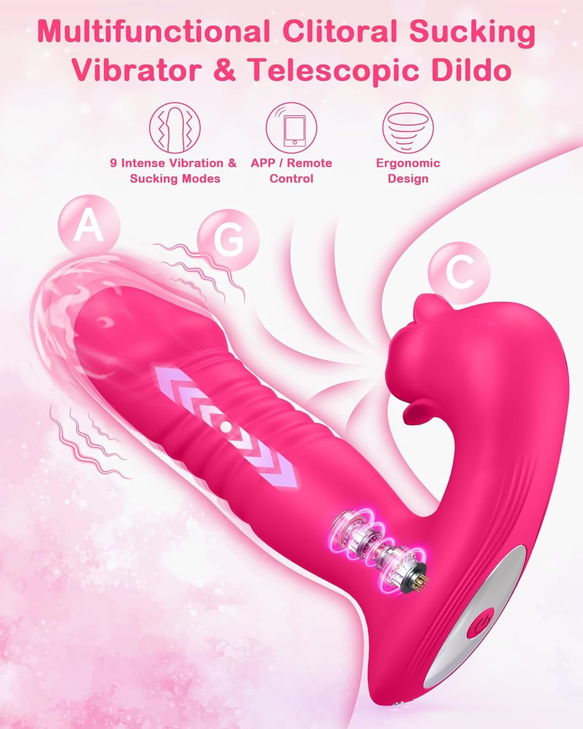 BloomRush Wearable Rose Thrusting Clit Sucker - Vixen | Nova Network