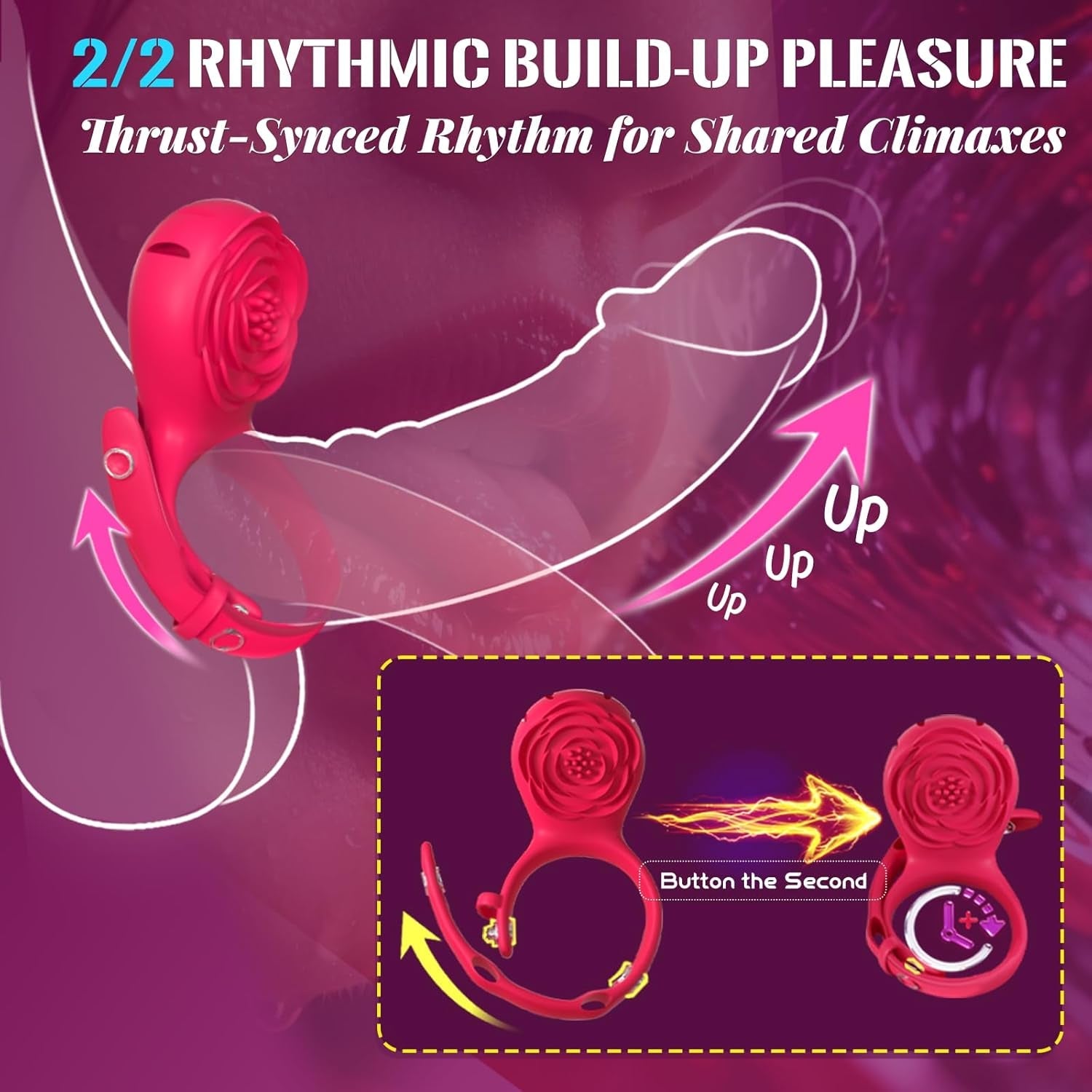 BloomSwitch 2 - in - 1 Wearable Vibrator Couples Ring - Vixen | Nova Network