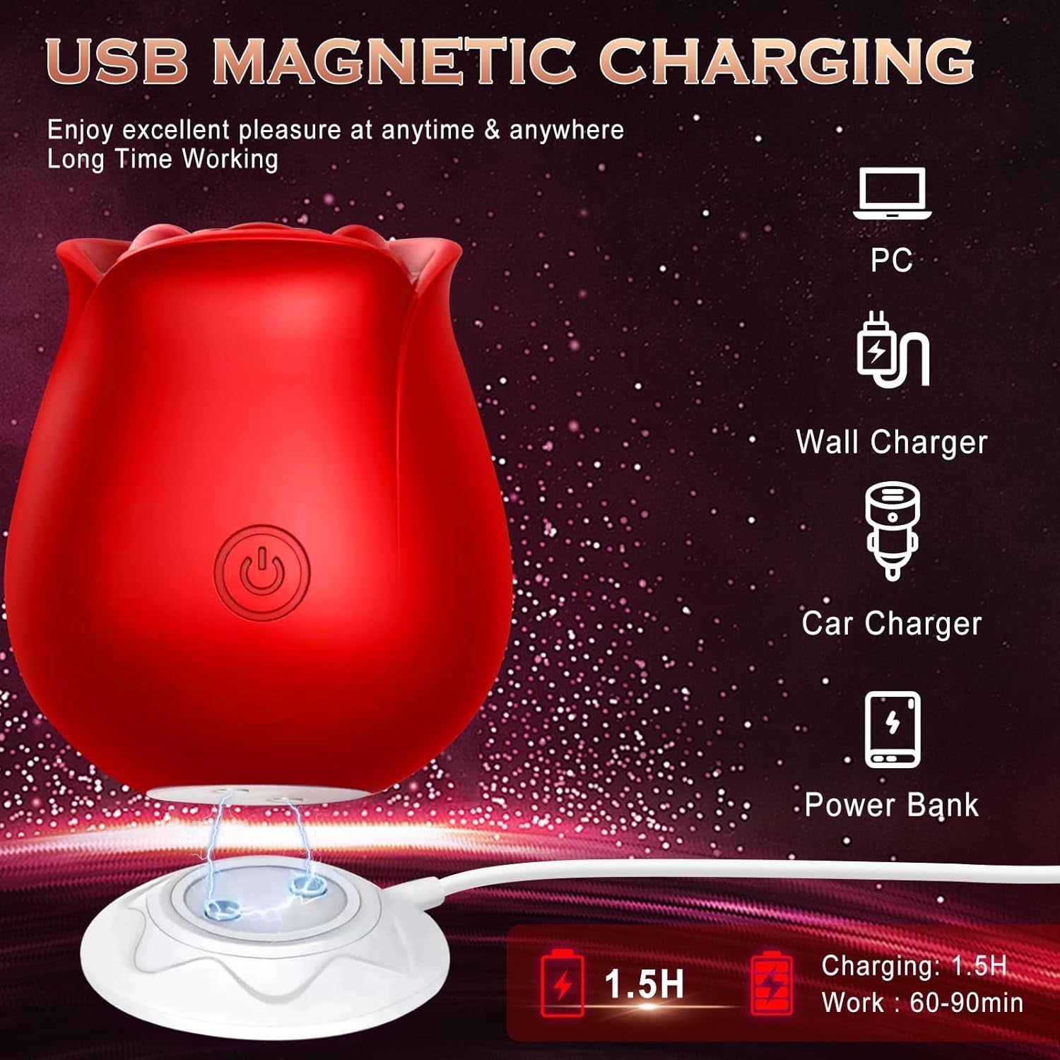 BloomSync App Controlled Rose Suction Vibrator - Vixen | Nova Network