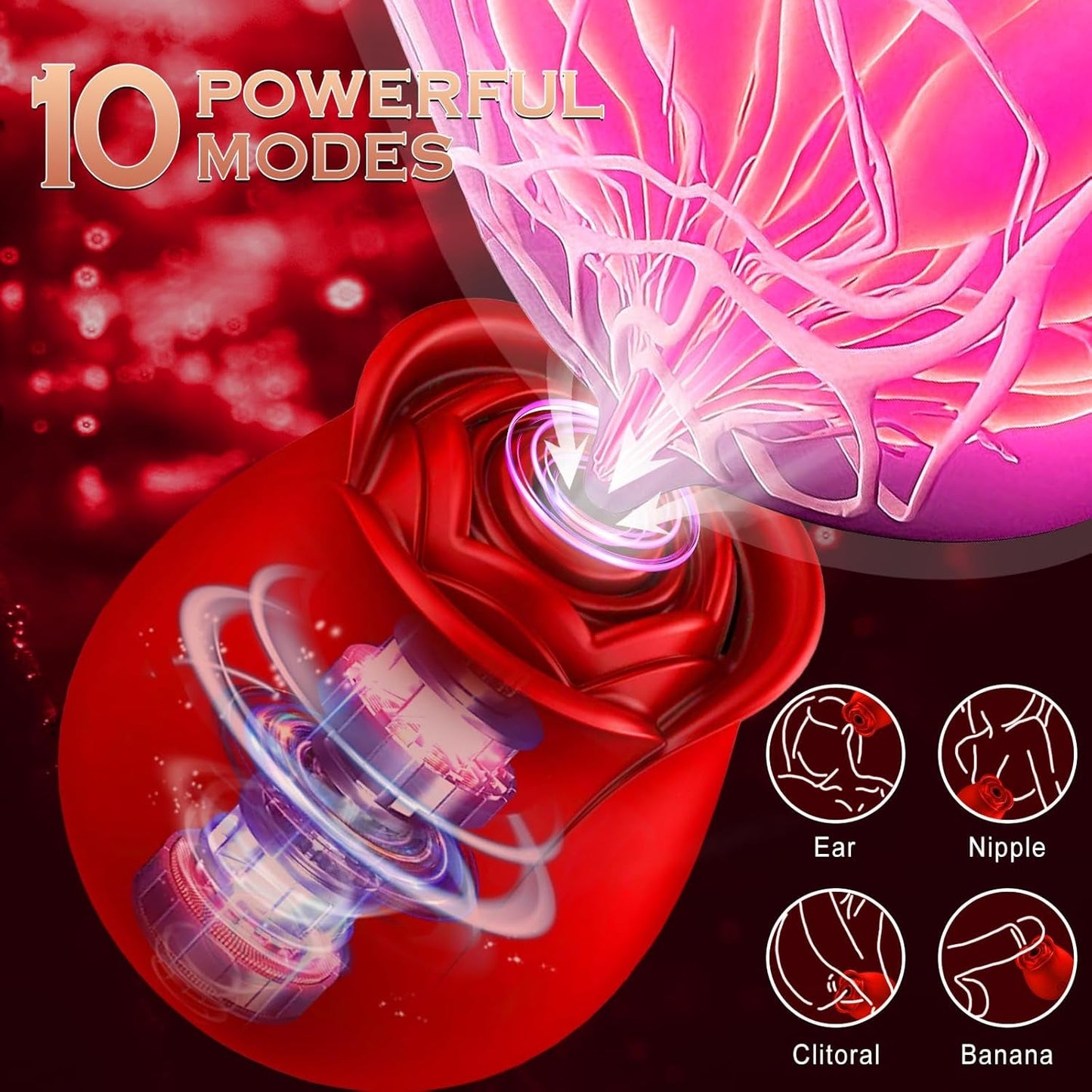 BloomSync App Controlled Rose Suction Vibrator - Vixen | Nova Network