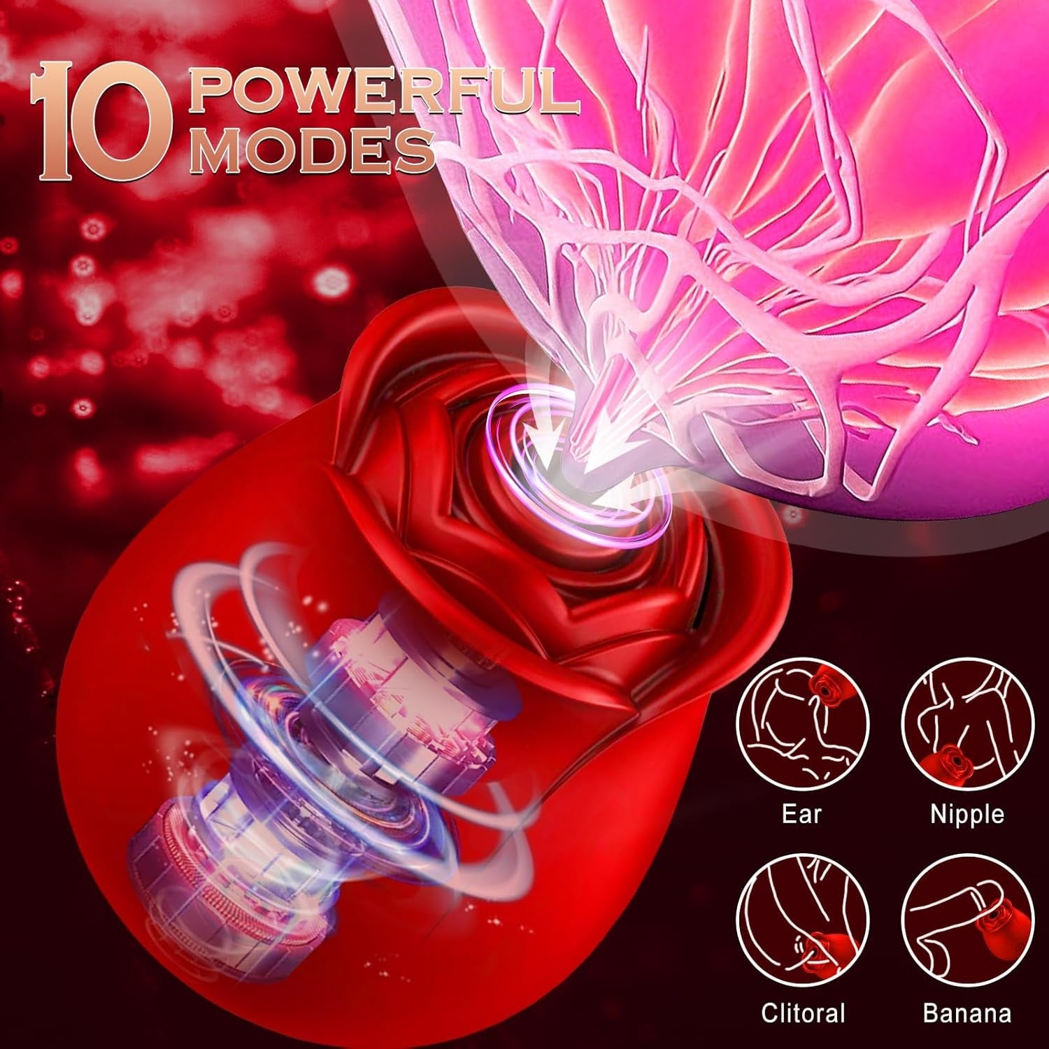 BloomSync App Controlled Rose Suction Vibrator - Vixen | Nova Network
