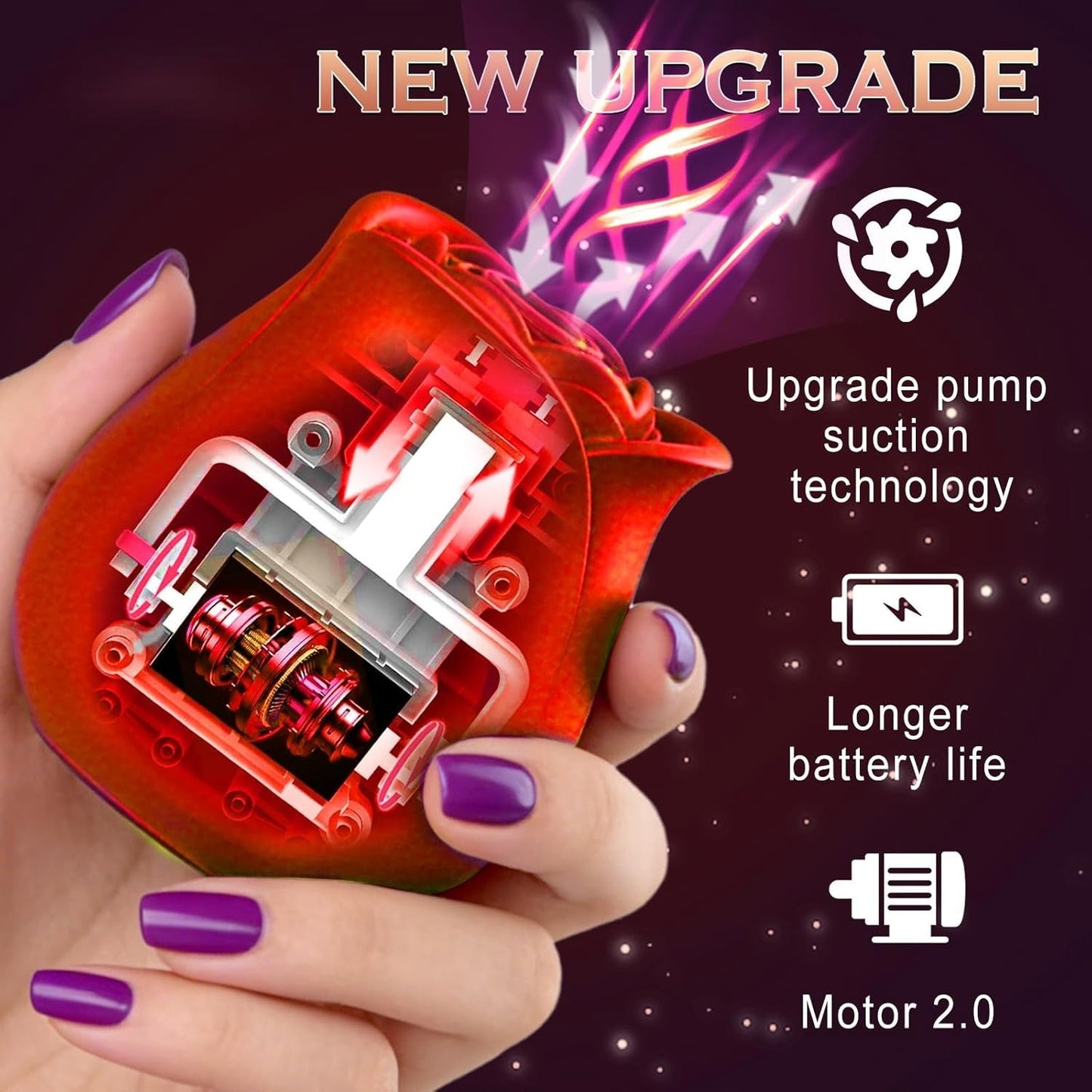 BloomSync App Controlled Rose Suction Vibrator - Vixen | Nova Network