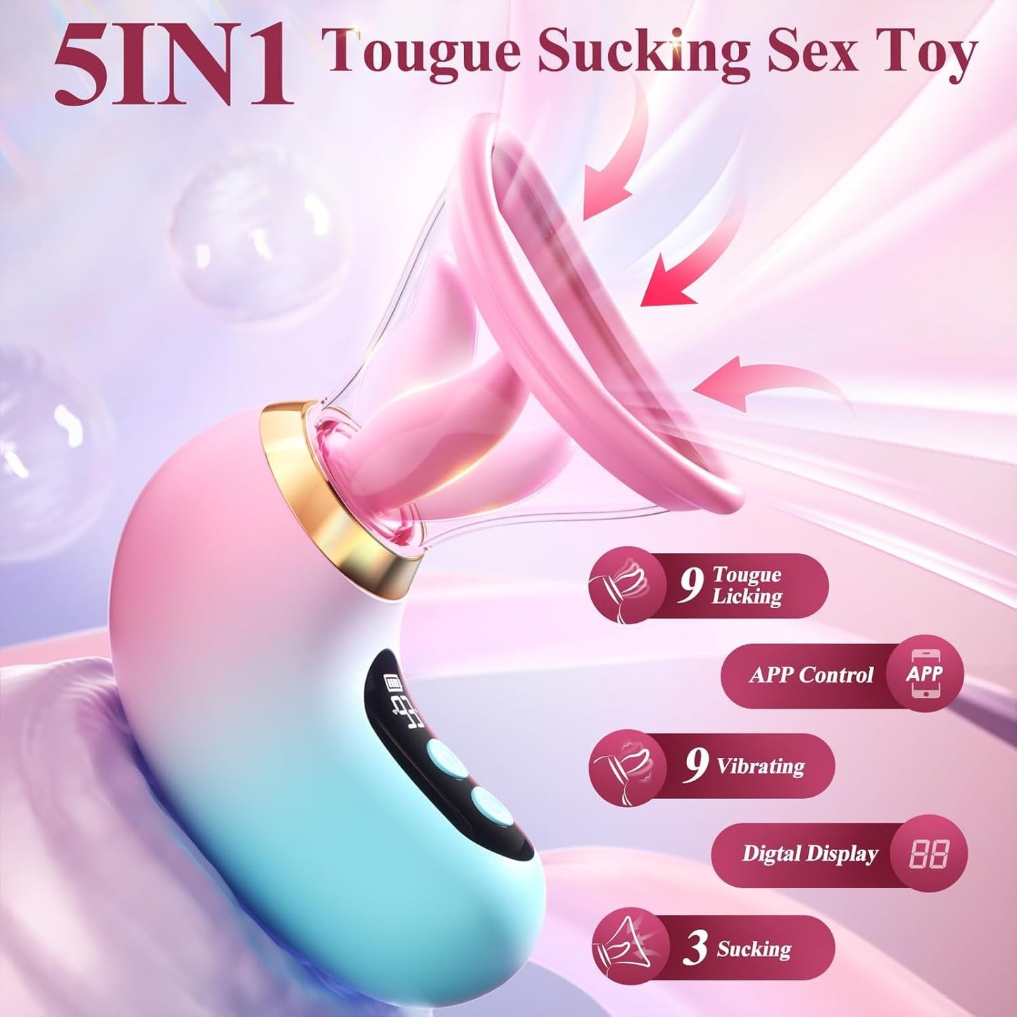 BloomTouch Clit Sucking & Tongue Licking Stimulator - Vixen Adult Playroom