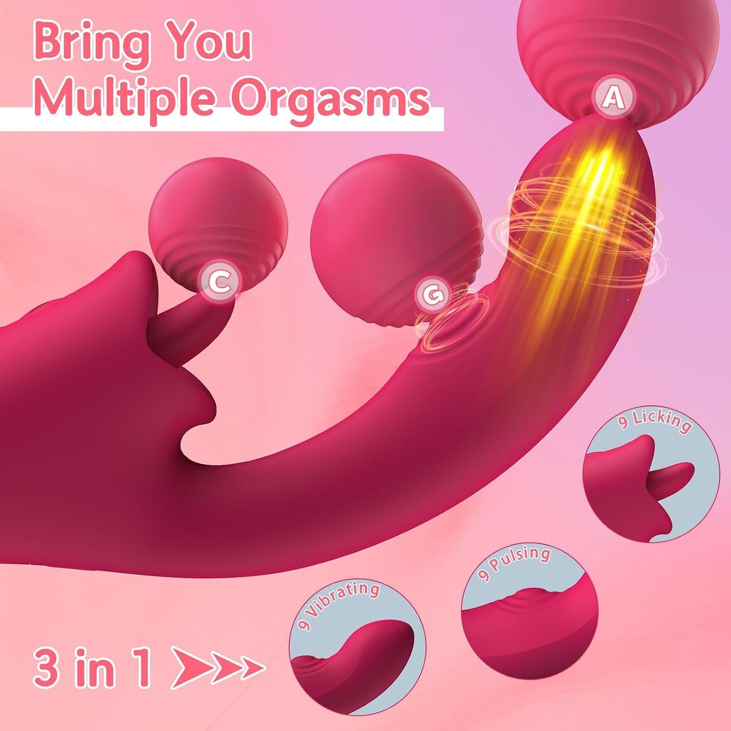 BloomTrio 3-in-1 Rose Vibrator – Licking, Flapping & G-Spot - Vixen Adult Playroom