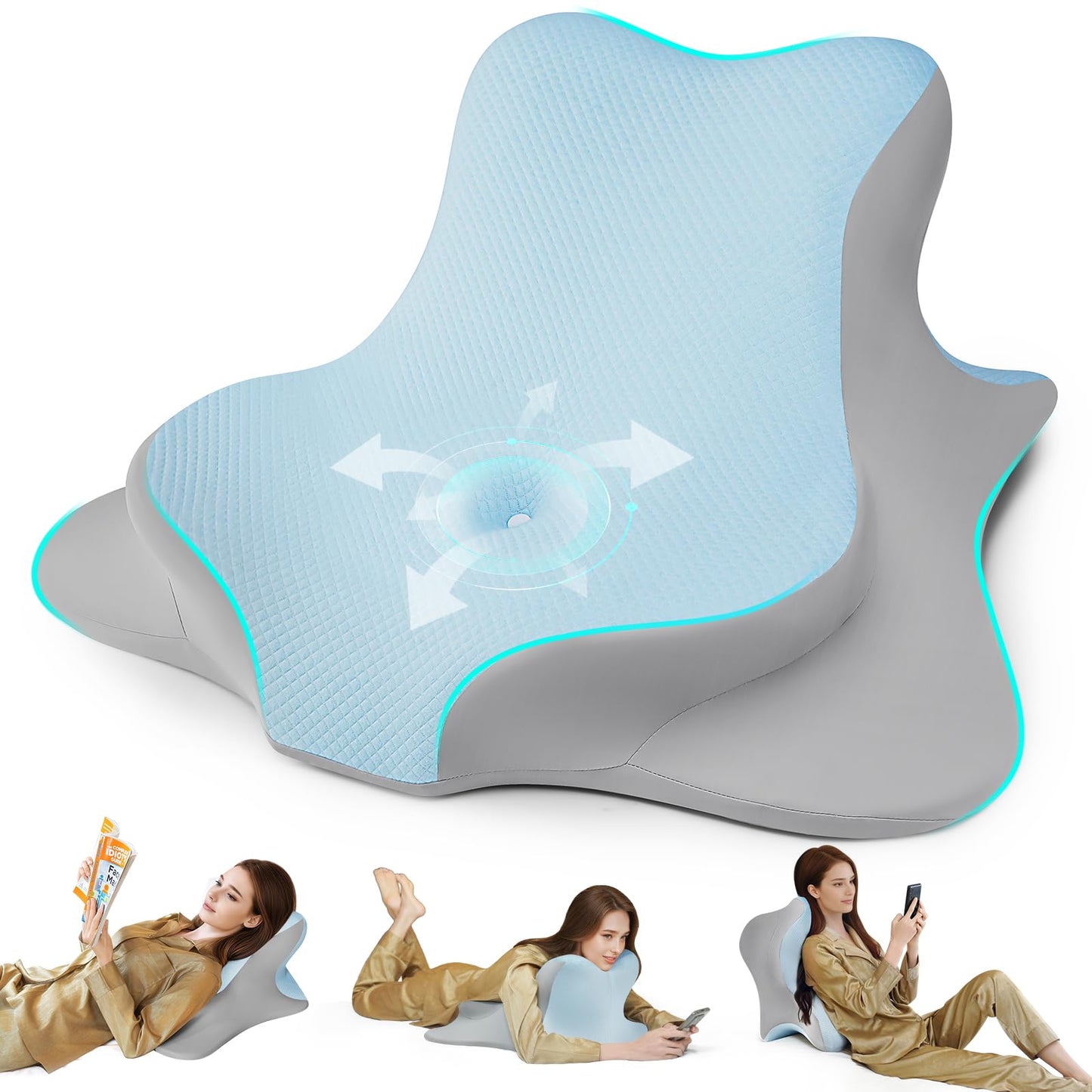 Blue Couples Intimate Support Wedge Pillow - Vixen | Nova Network