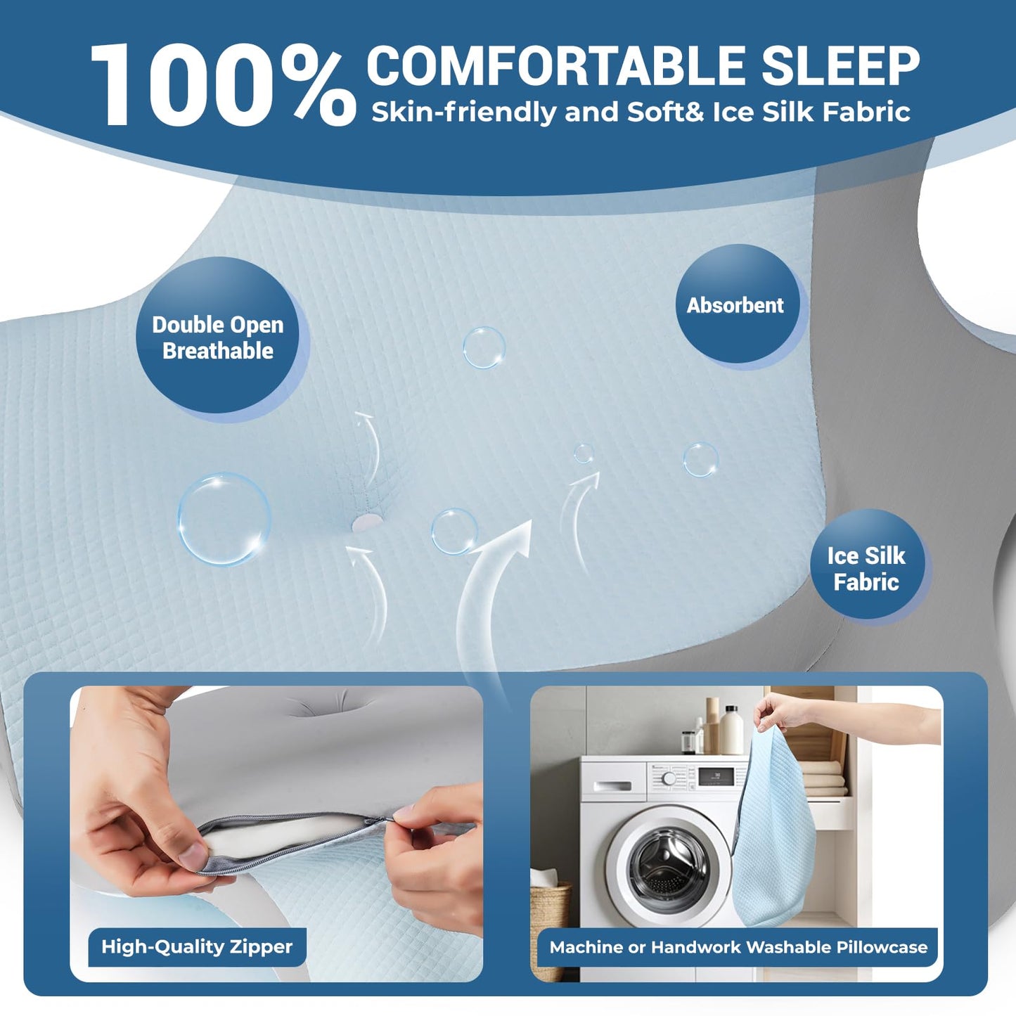 Blue Couples Intimate Support Wedge Pillow - Vixen | Nova Network