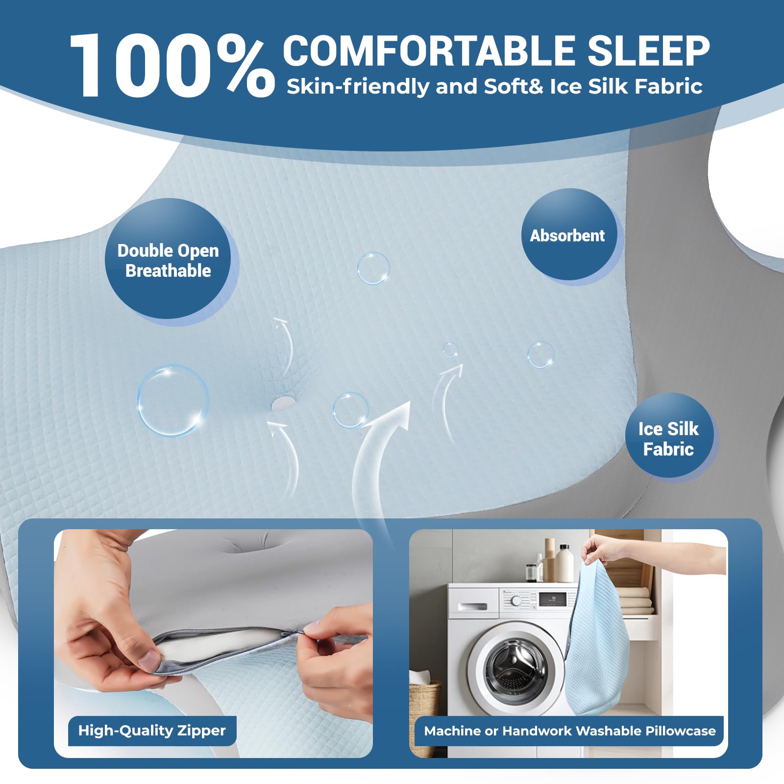 Blue Couples Intimate Support Wedge Pillow - Vixen | Nova Network