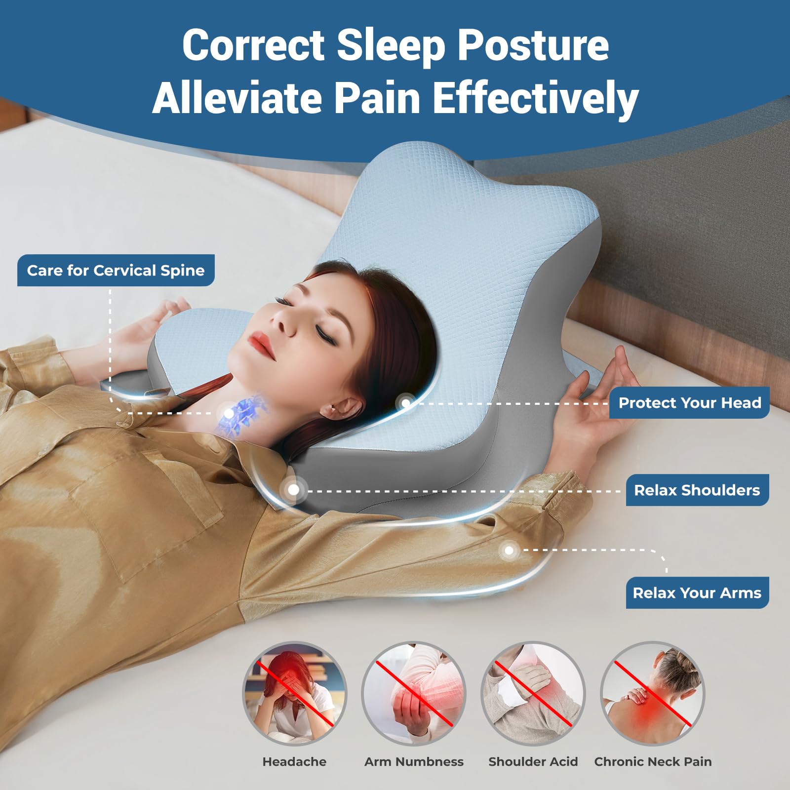 Blue Couples Intimate Support Wedge Pillow - Vixen | Nova Network