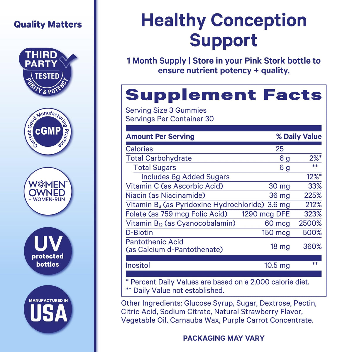 Blue Stork Fertility Supplement Gummies for Men, 90 Count - Vixen Adult Playroom