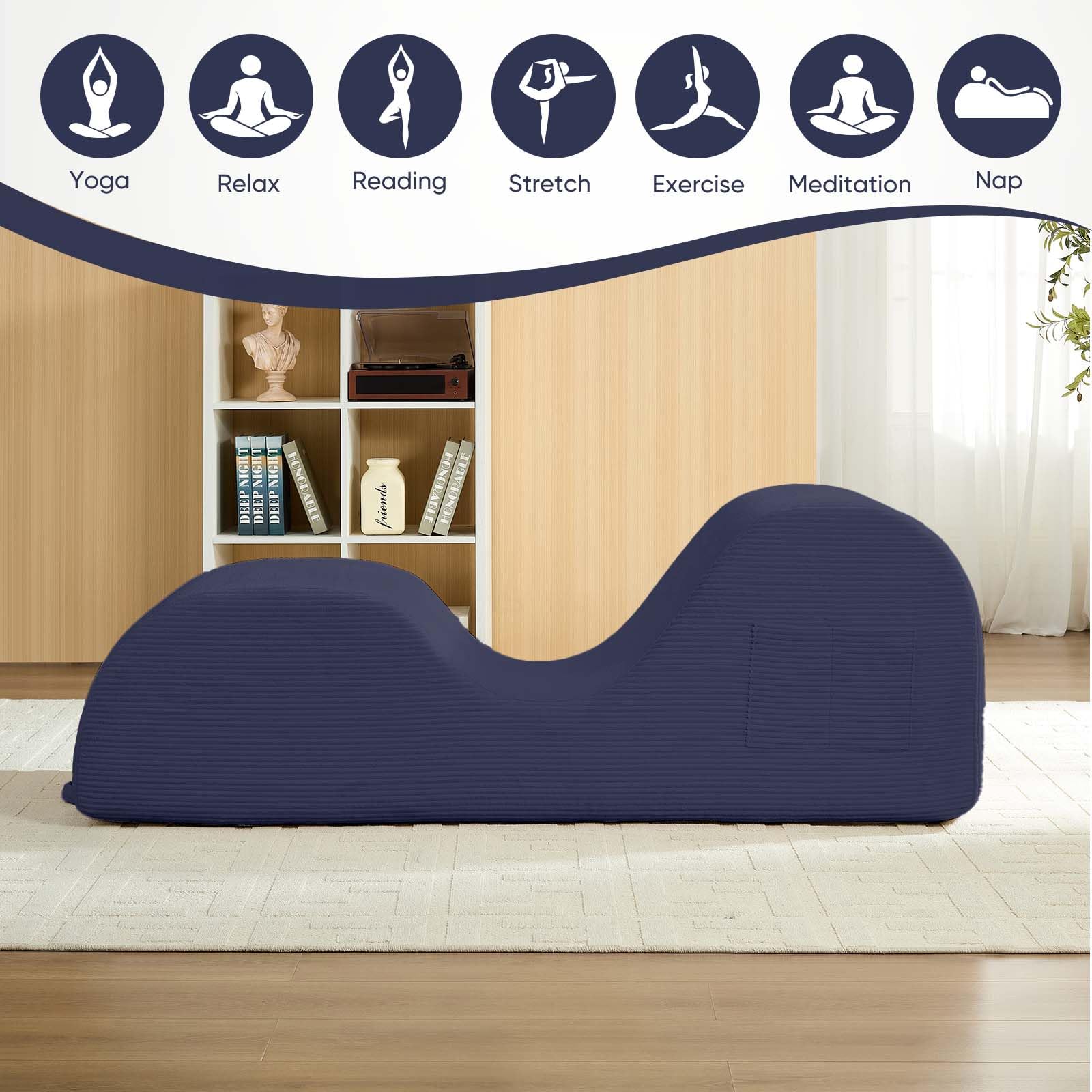 Blue Wide Corduroy Intimate Lounge Chair - Vixen | Nova Network