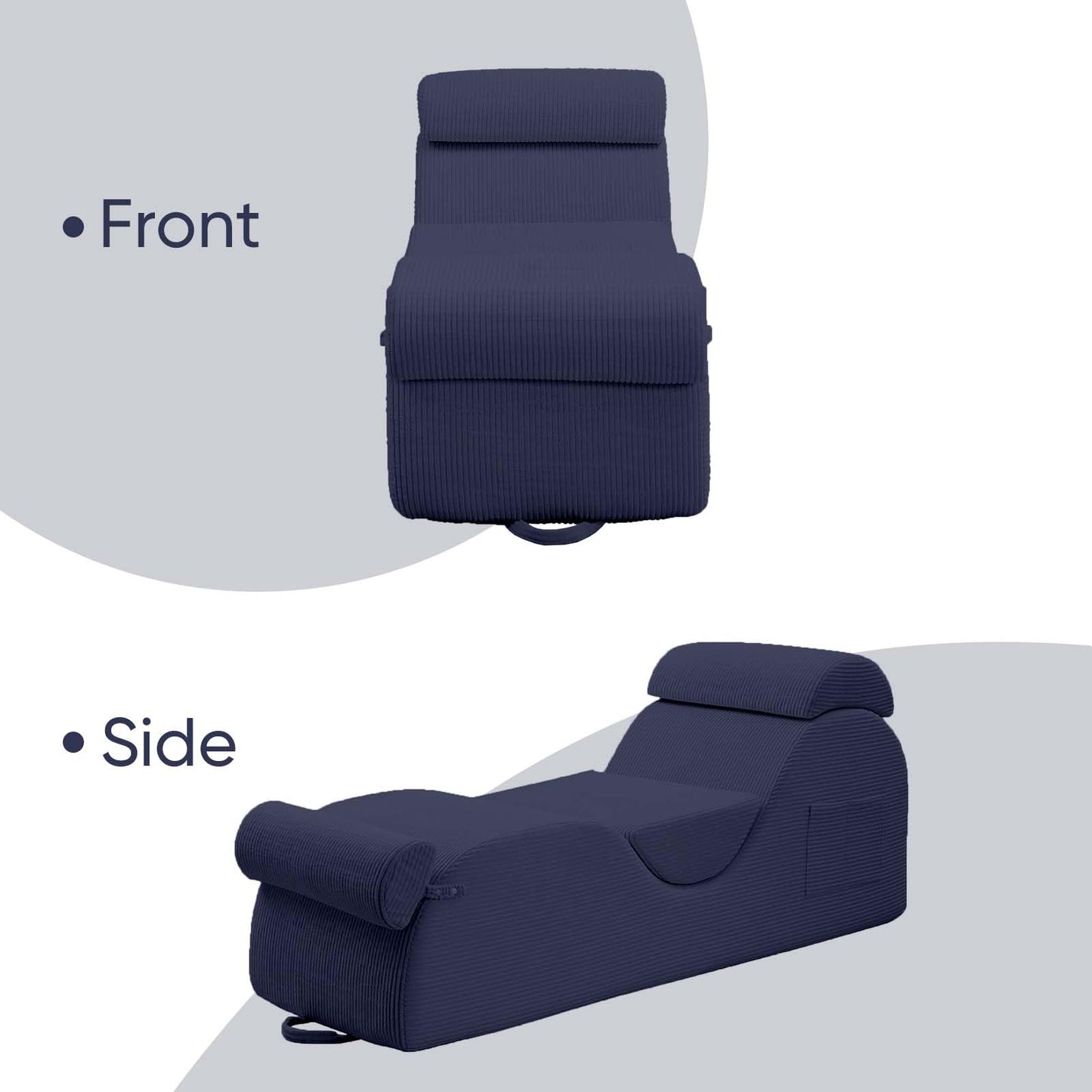 Blue Wide Corduroy Intimate Lounge Chair - Vixen | Nova Network