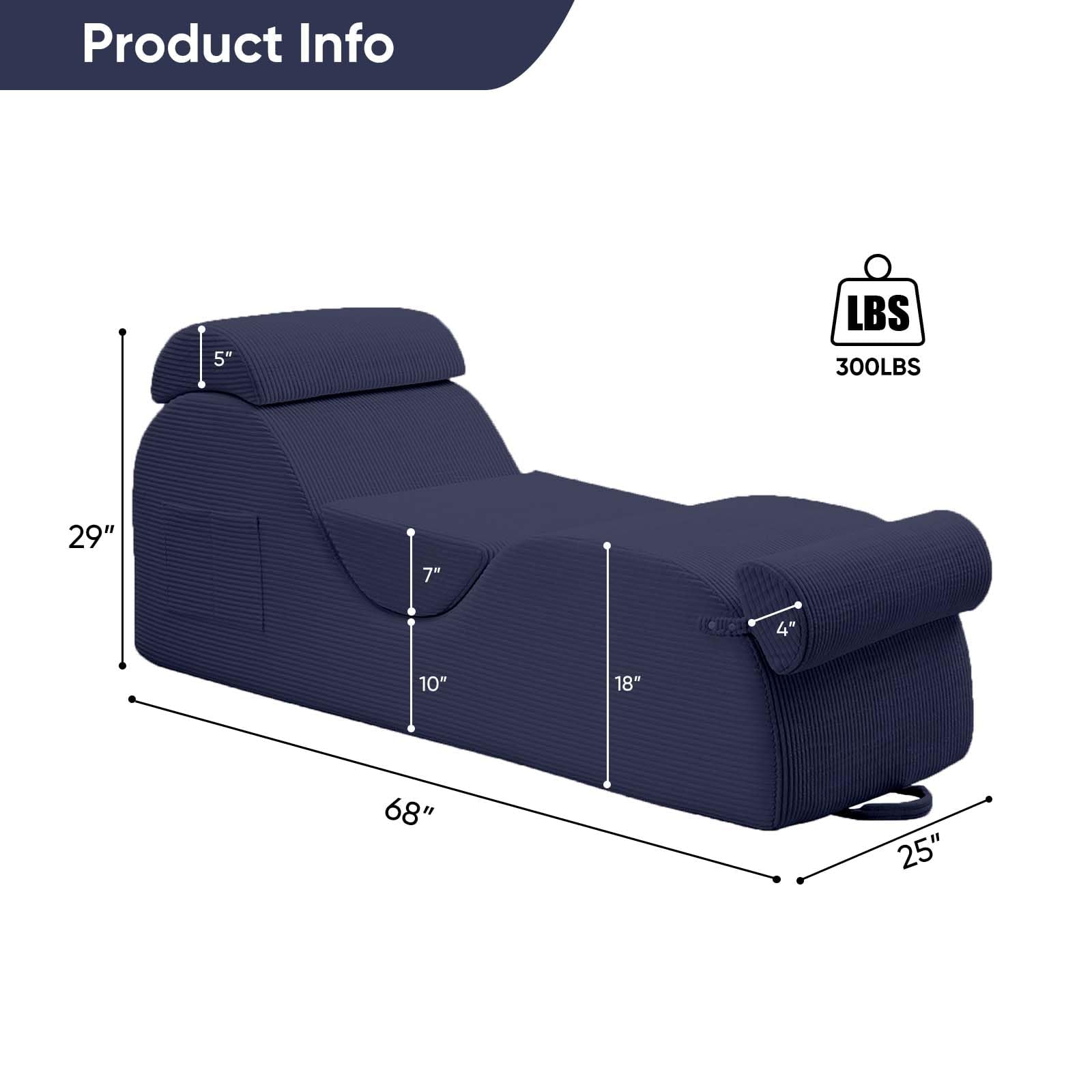 Blue Wide Corduroy Intimate Lounge Chair - Vixen | Nova Network