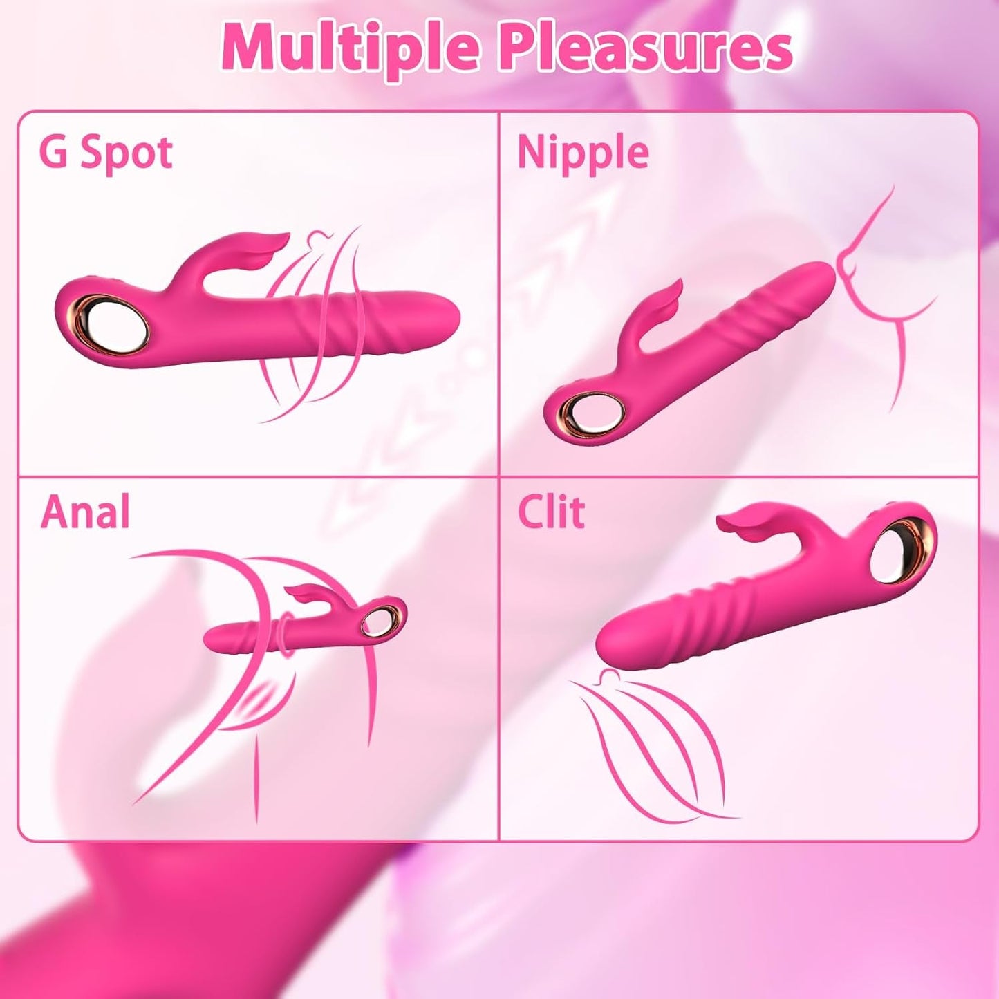 BlushPulse Pink Thrusting Rabbit Vibrator - Vixen | Nova Network
