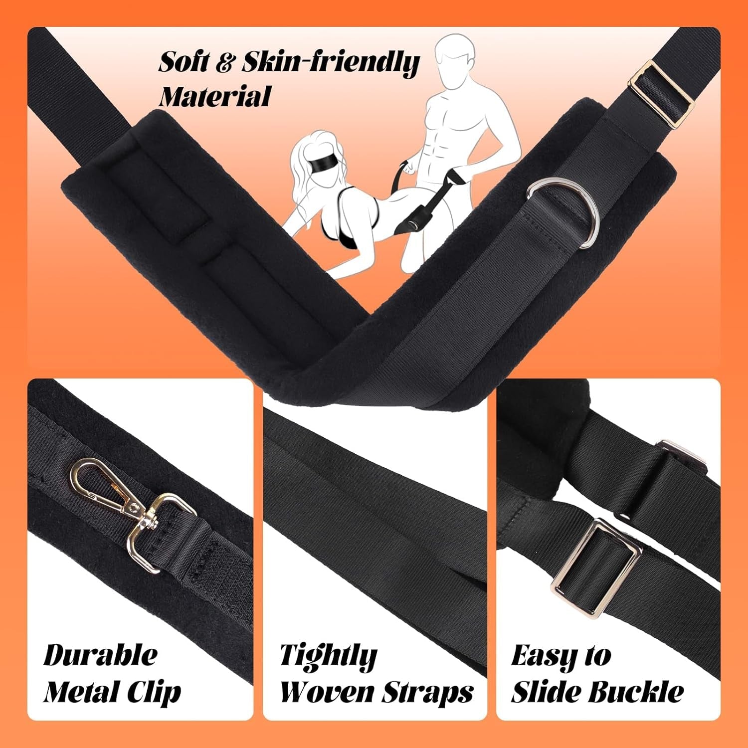 BodyBind BDSM Bondage Kit – Neck-to-Thigh Sling & Cuffs - Vixen Adult Playroom