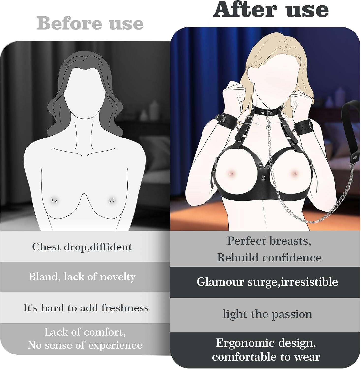 BreastBound Dual - Layer BDSM Harness Set - Vixen | Nova Network