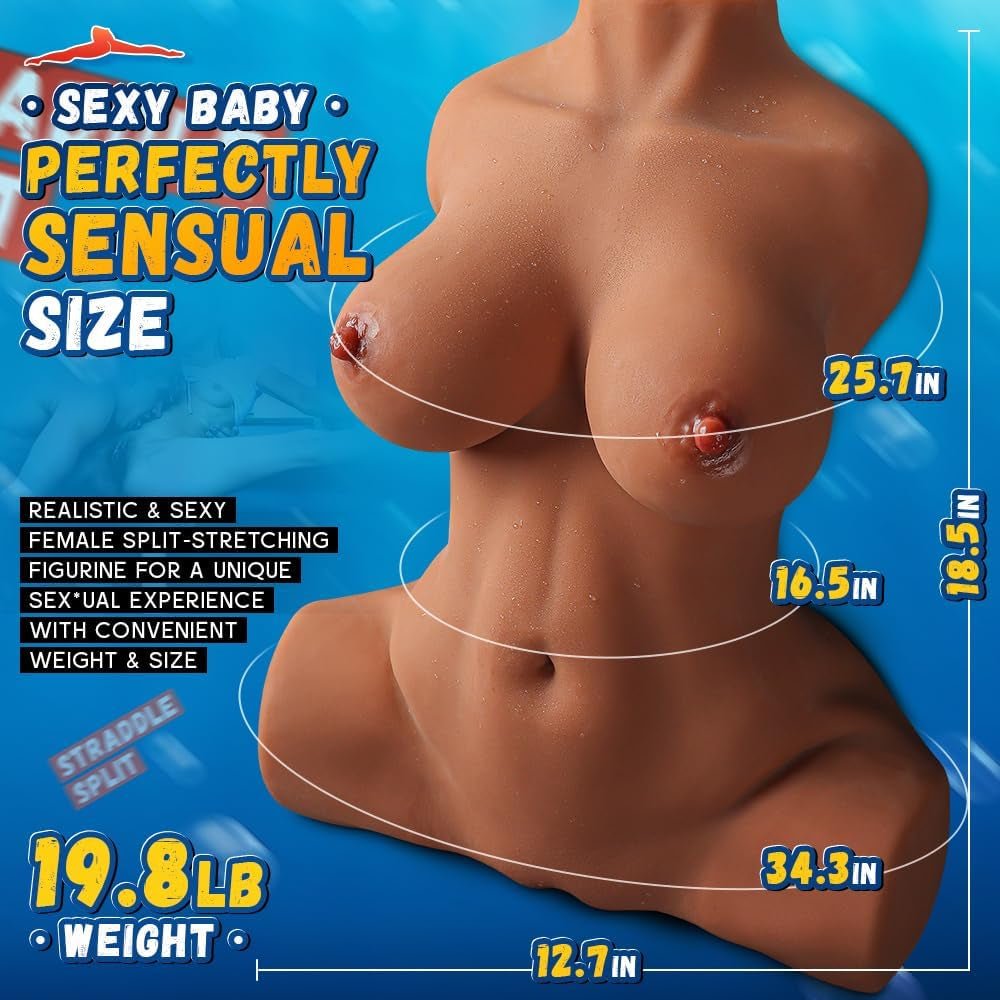 BronzeAllure 3-in-1 Realistic Sex Doll Torso | Wheat TPE - Vixen | Nova Network