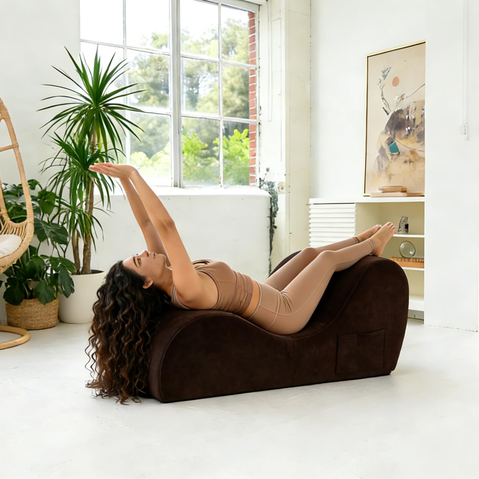 Brown Ergonomic Curved Premium Sex Chaise - Vixen | Nova Network