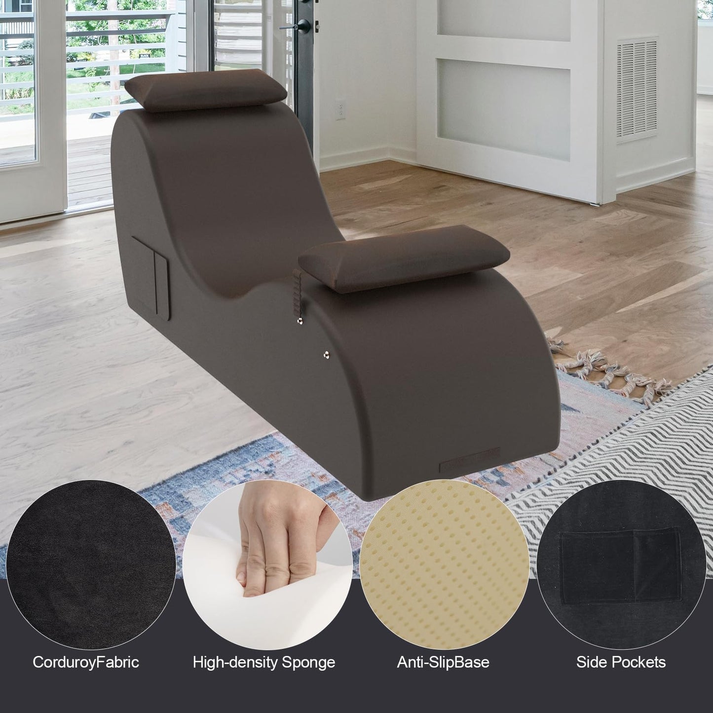 Brown Ergonomic Curved Premium Sex Chaise - Vixen | Nova Network
