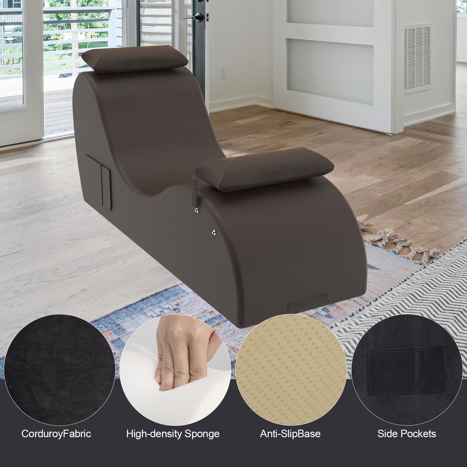 Brown Ergonomic Curved Premium Sex Chaise - Vixen | Nova Network