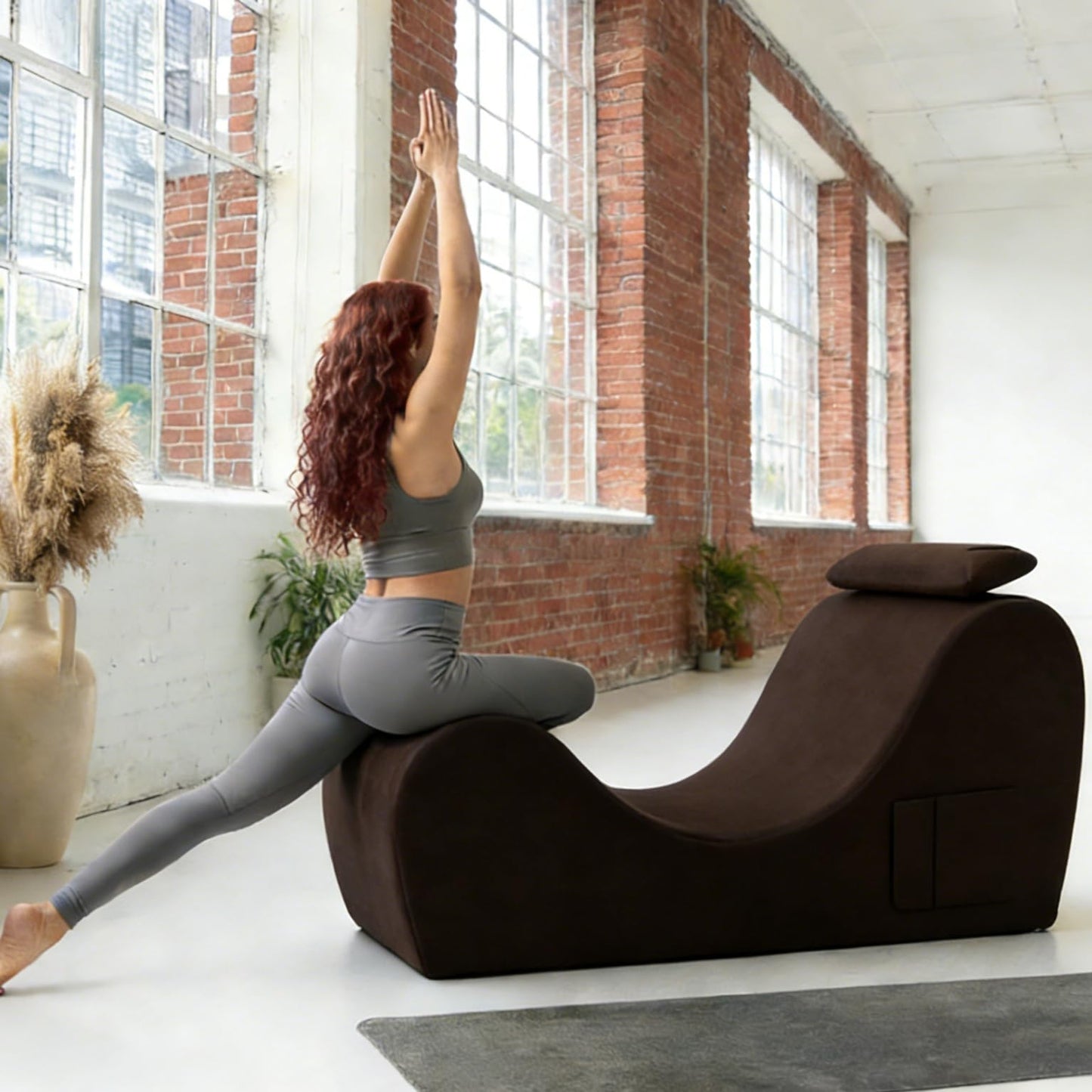 Brown Ergonomic Curved Premium Sex Chaise - Vixen | Nova Network