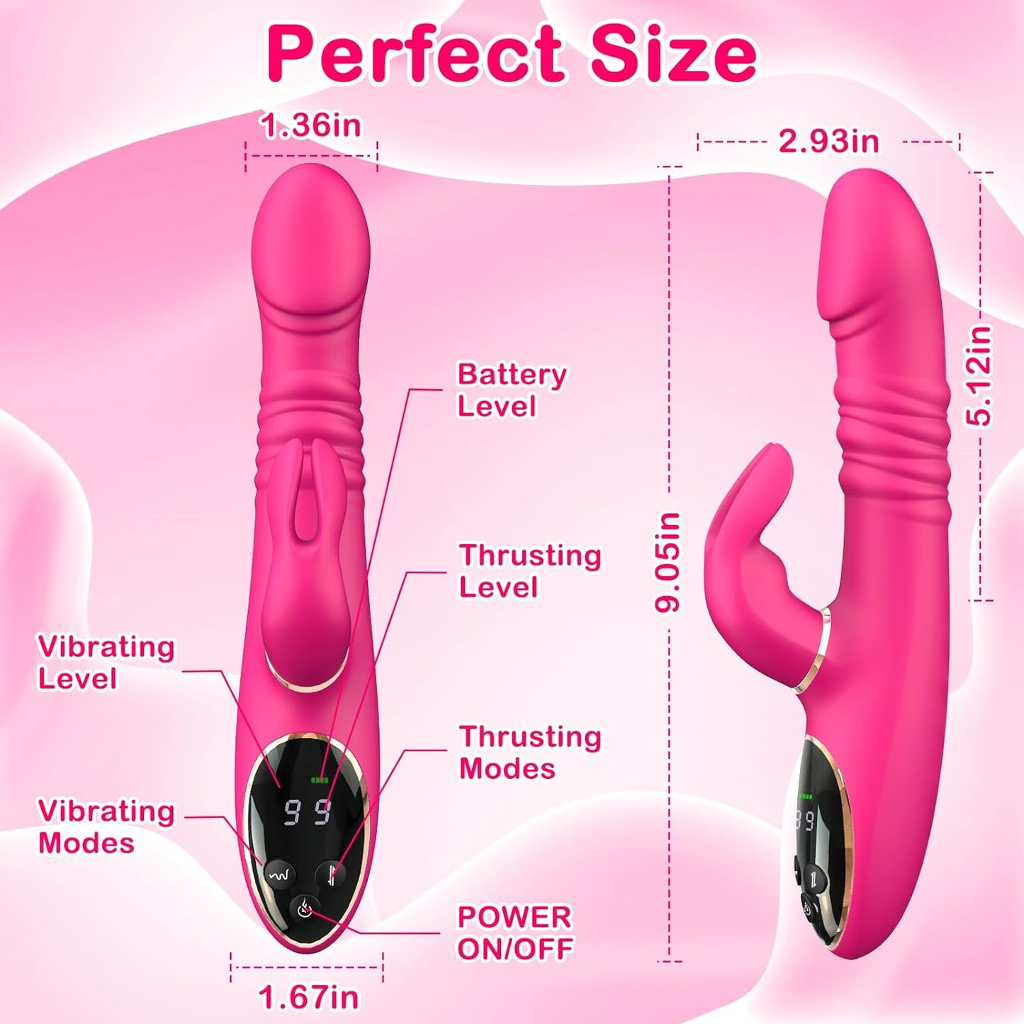 BunnyThrust 3 - in - 1 Thrusting Rabbit Vibrator - Vixen | Nova Network