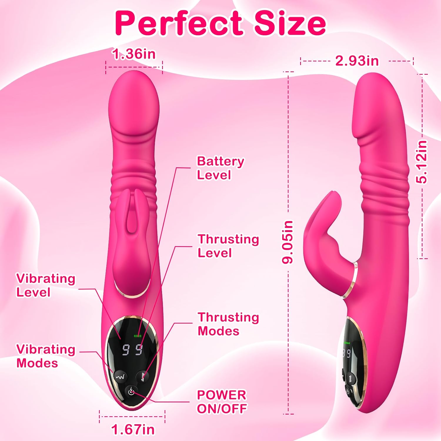 BunnyThrust 3 - in - 1 Thrusting Rabbit Vibrator - Vixen | Nova Network