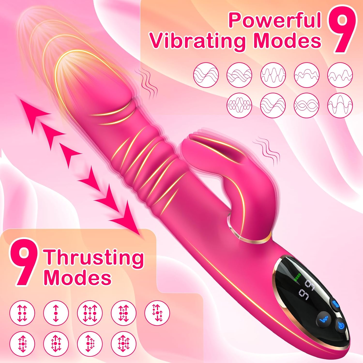BunnyThrust 3 - in - 1 Thrusting Rabbit Vibrator - Vixen | Nova Network