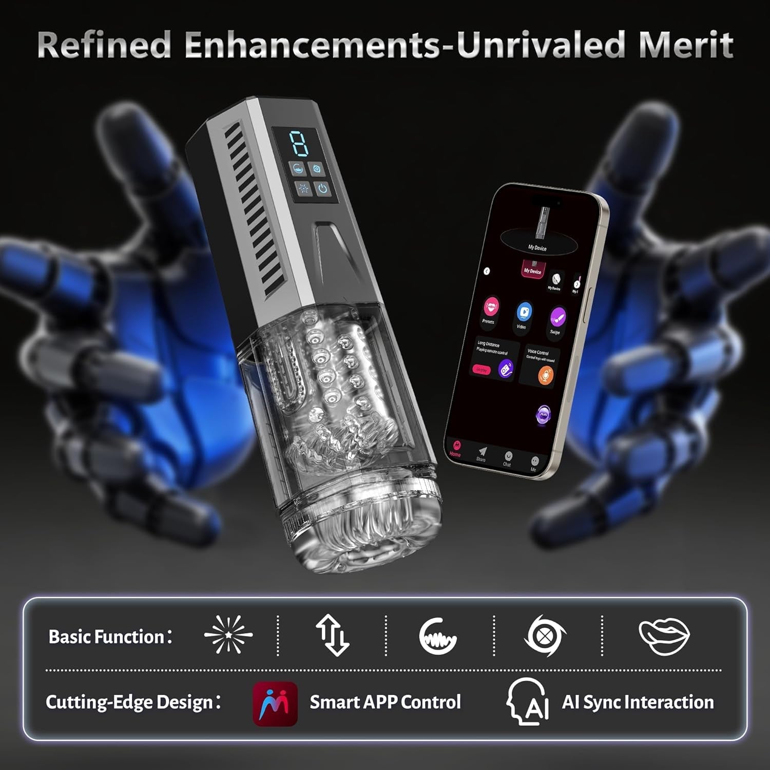 BurstMode Clear AI Interactive Masturbator - Vixen Adult Playroom