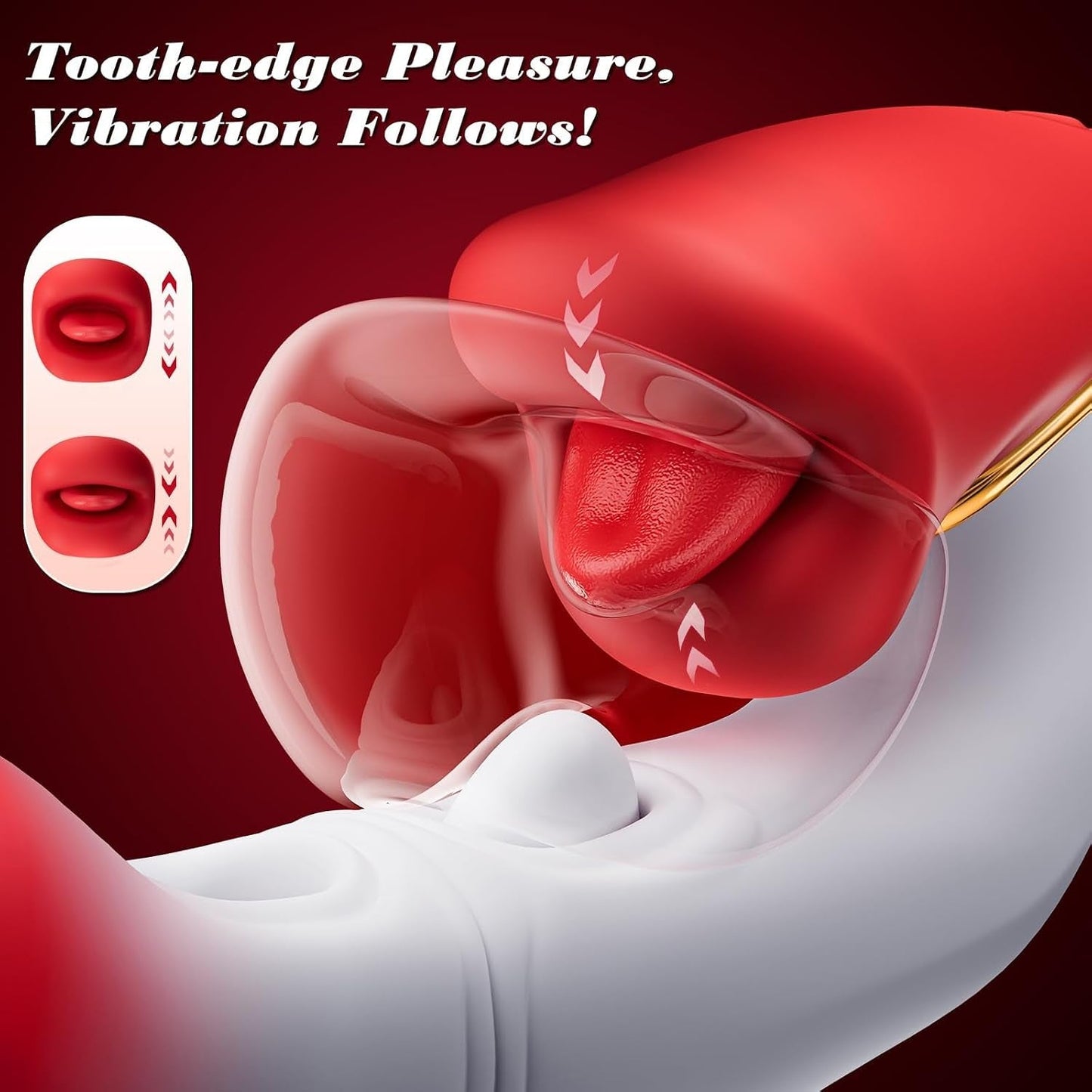 ButterflyKiss Rose Tongue Vibrator – Dual Flapping, Licking & Biting - Vixen Adult Playroom