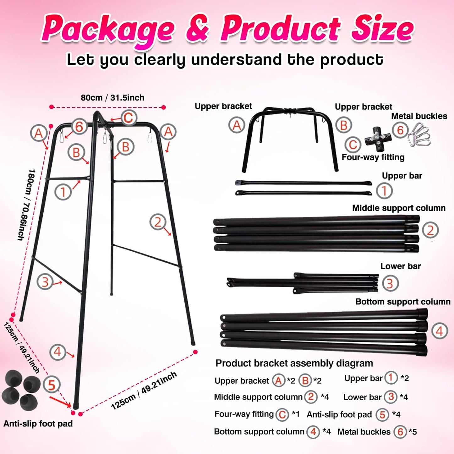 StandFree Freestanding Sex Swing Frame & Sling 800lb