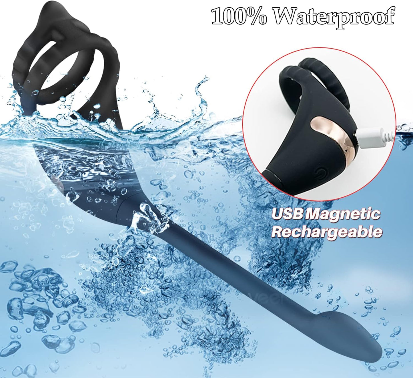 TaintPulse Vibrating Cock Ring Prostate Plug