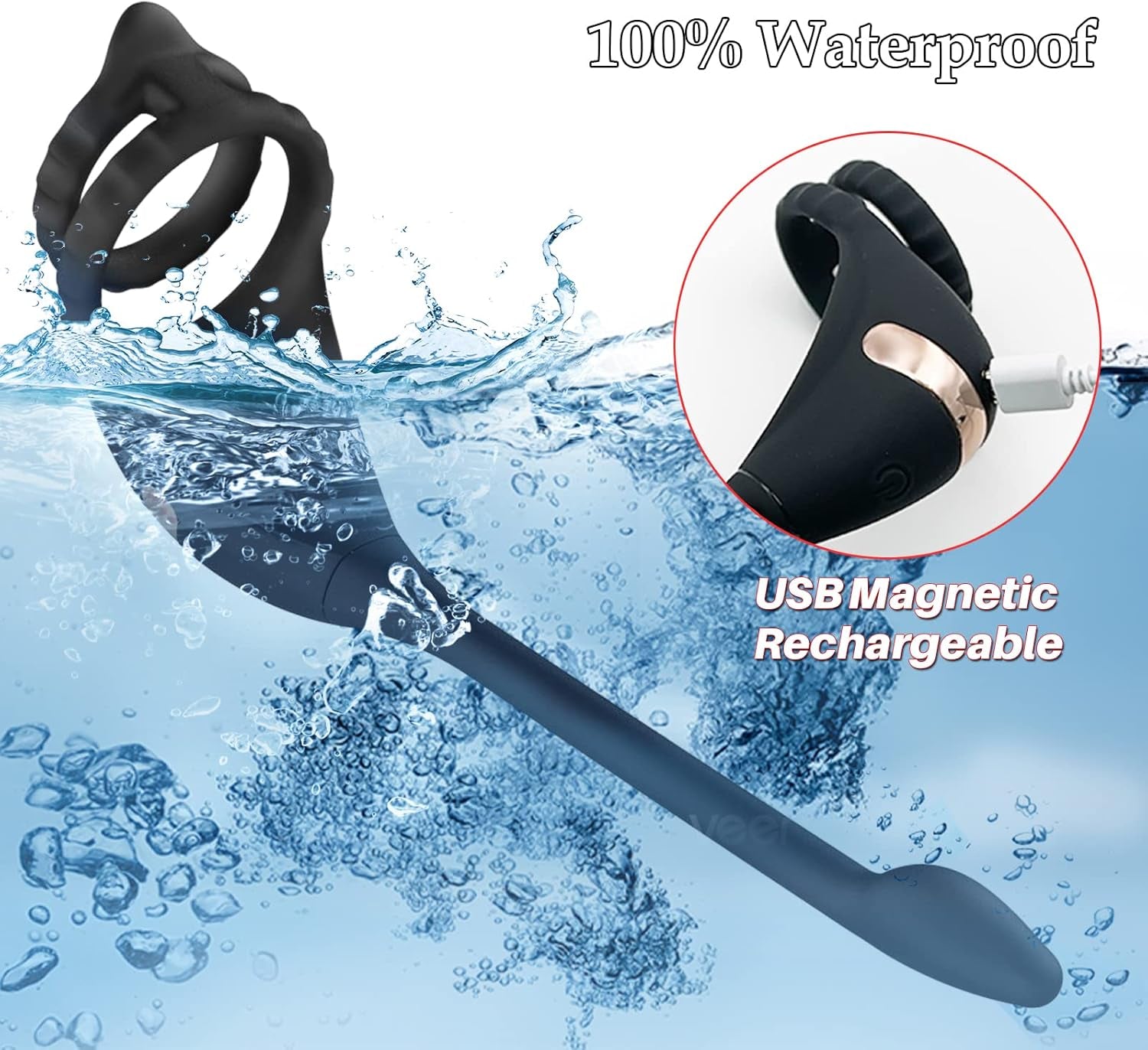TaintPulse Vibrating Cock Ring Prostate Plug