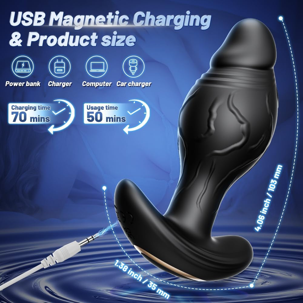 OrbitLush AI Sync Rotating Prostate Vibrator Butt Plug