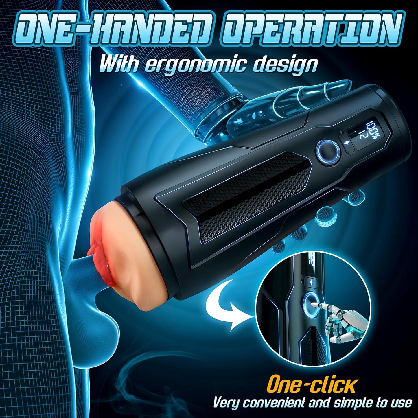NoirPulse Vibrating Male Stroker Fleshlight with 12 Modes