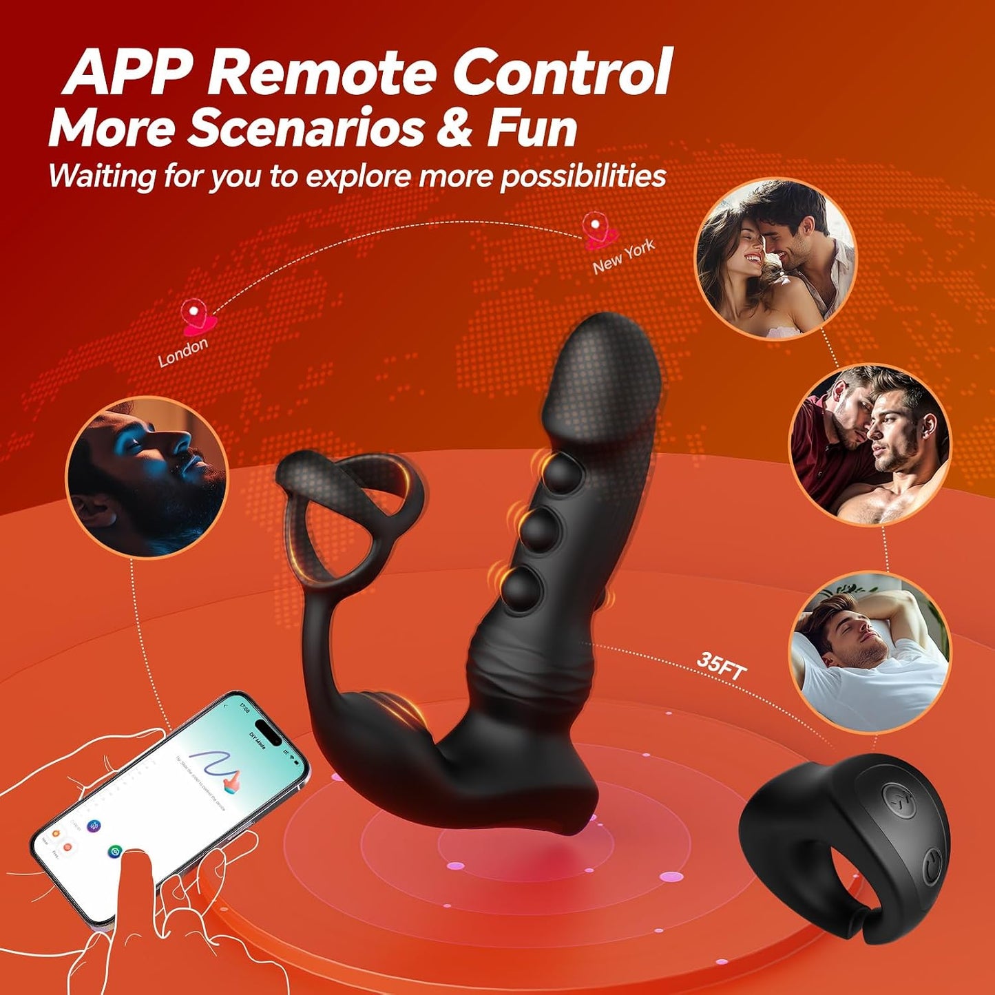 SovereignTap App Prostate Massager & Cock Ring – Tapping, 9 Modes