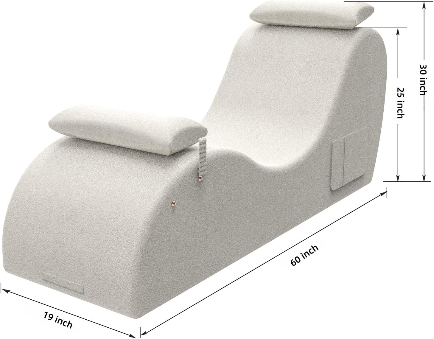 IvoryArc Light Beige Sex Chaise Lounge Chair