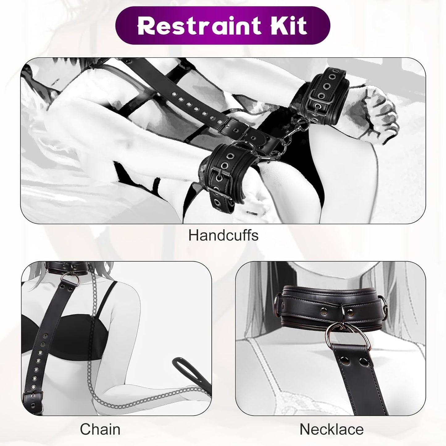 ChainLink Neck - to - Wrist Bondage Kit - Vixen | Nova Network