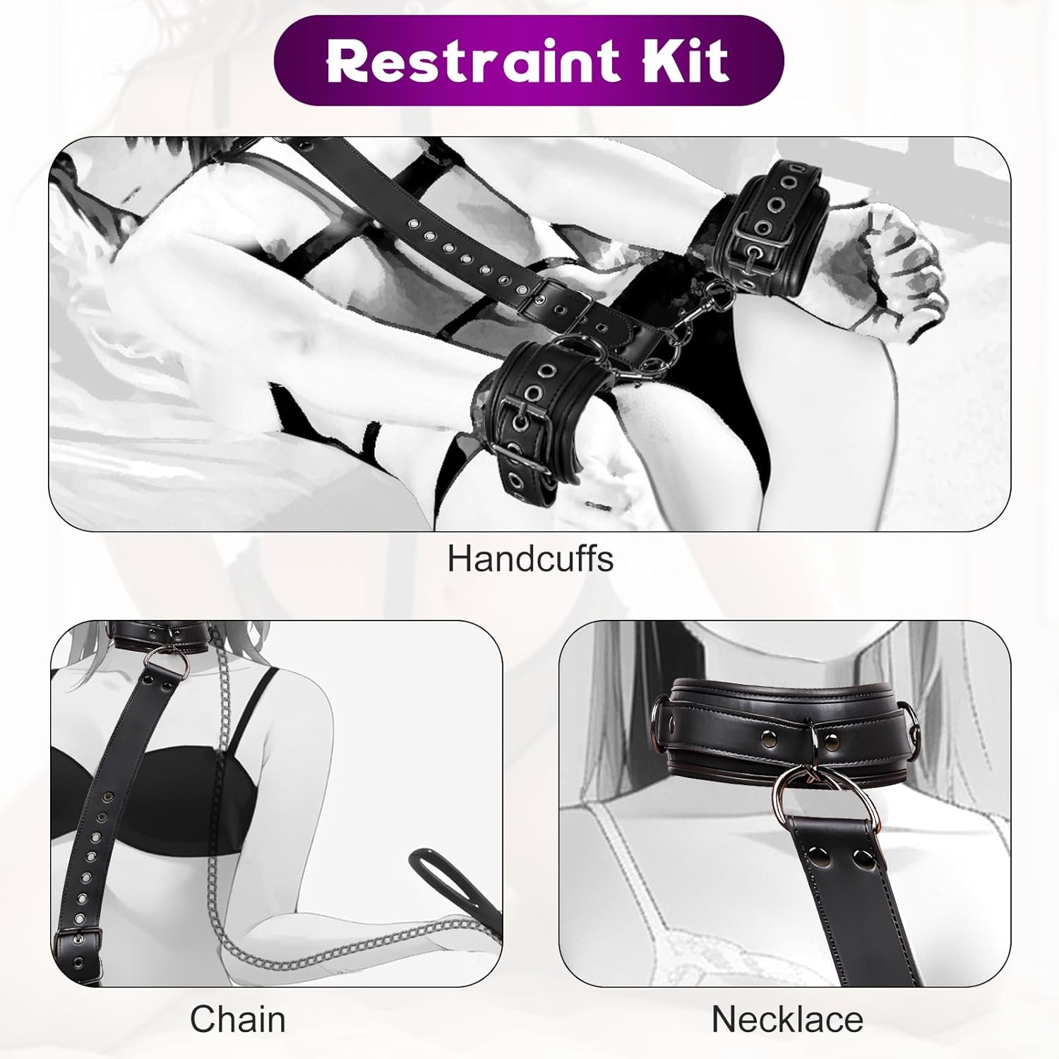 ChainLink Neck - to - Wrist Bondage Kit - Vixen | Nova Network