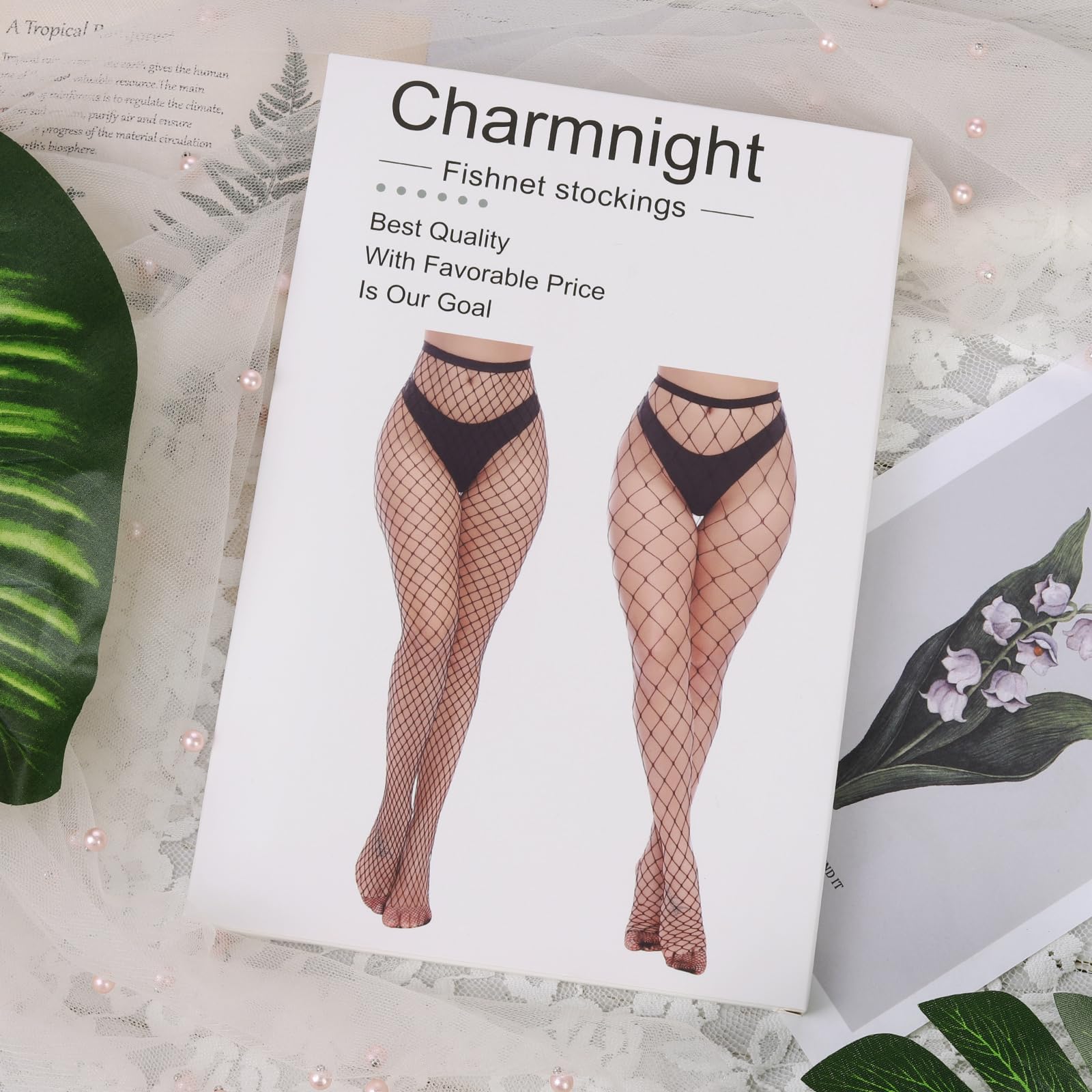 Charmnight Womens High Waist Tights Fishnet Stockings Thigh High Pantyhose 2 Pair(1) - Vixen | Nova Network