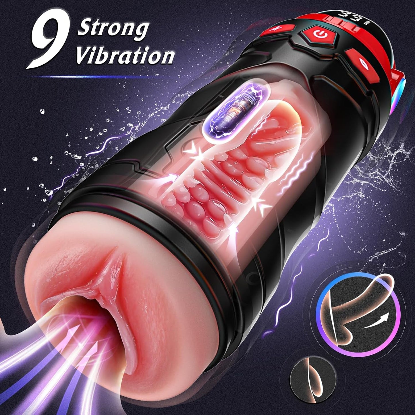 CipherX 2 Sleeves Male Stroker 9 Suction + 9 Vibe - Vixen | Nova Network