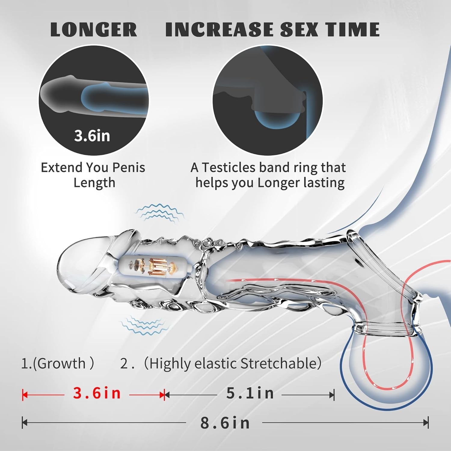 ClearCharge Vibrating Penis Sleeve Extender - Vixen | Nova Network