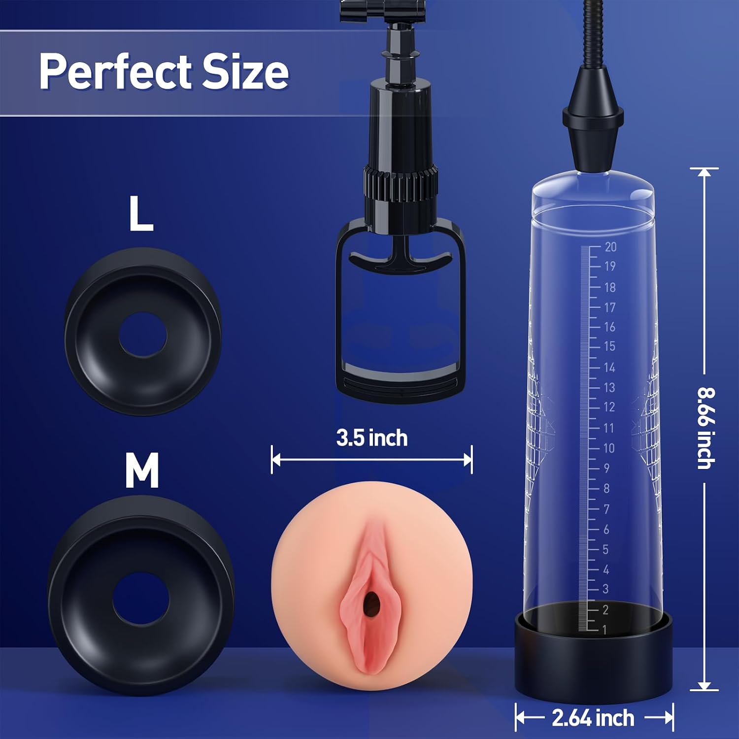 ClearVault Manual Penis Pump | Graduated Tube + Stroker - Vixen Adult Playroom