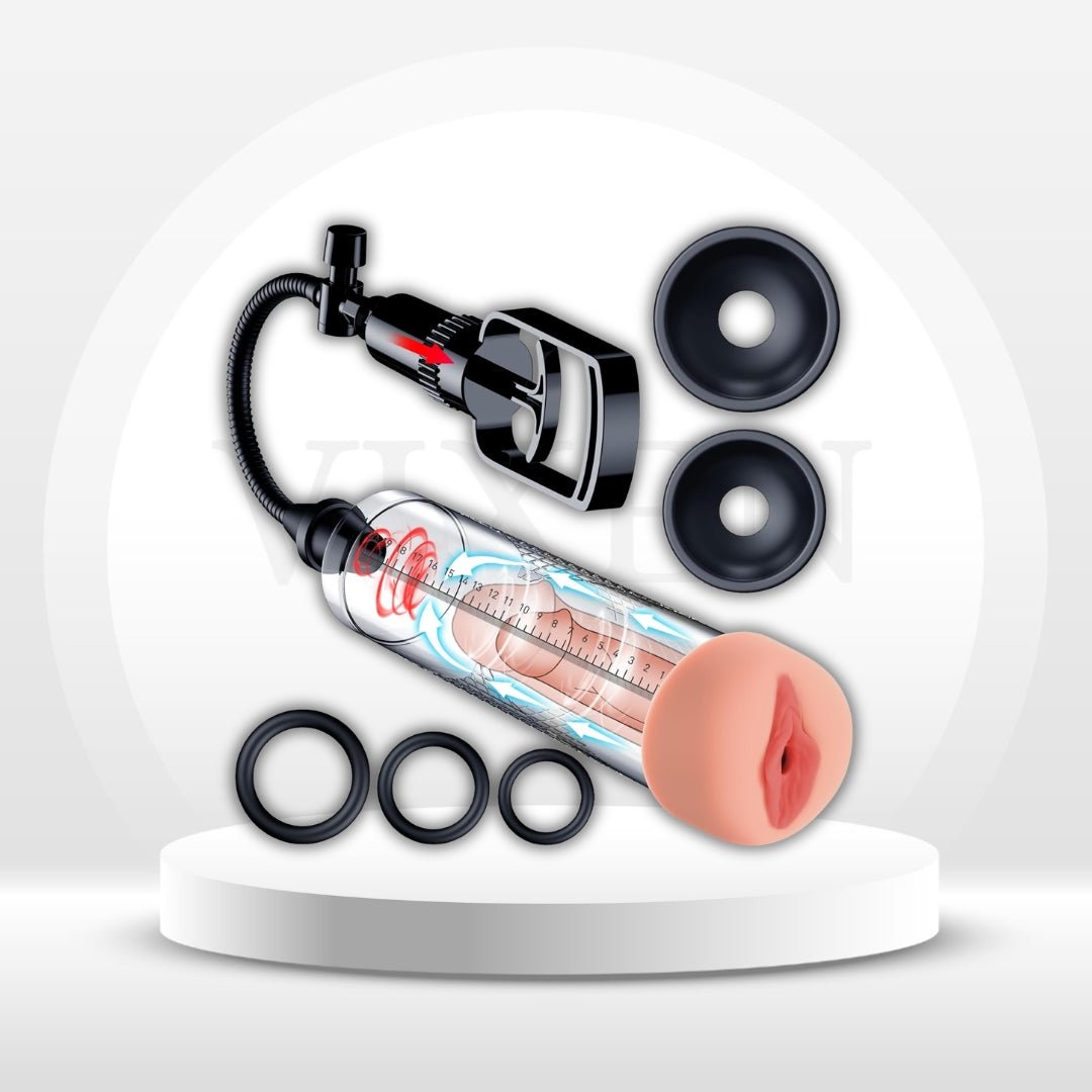 ClearVault Manual Penis Pump | Graduated Tube + Stroker - Vixen Adult Playroom