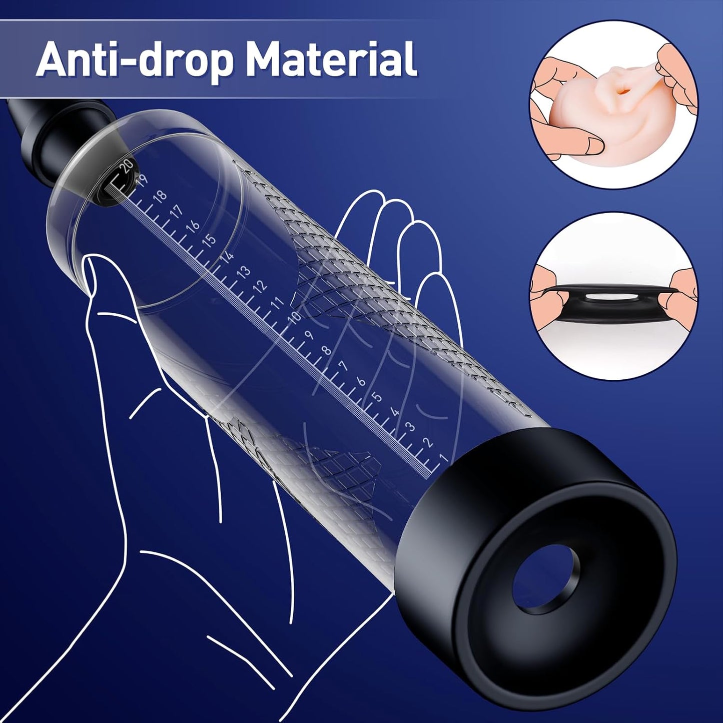 ClearVault Manual Penis Pump | Graduated Tube + Stroker - Vixen Adult Playroom